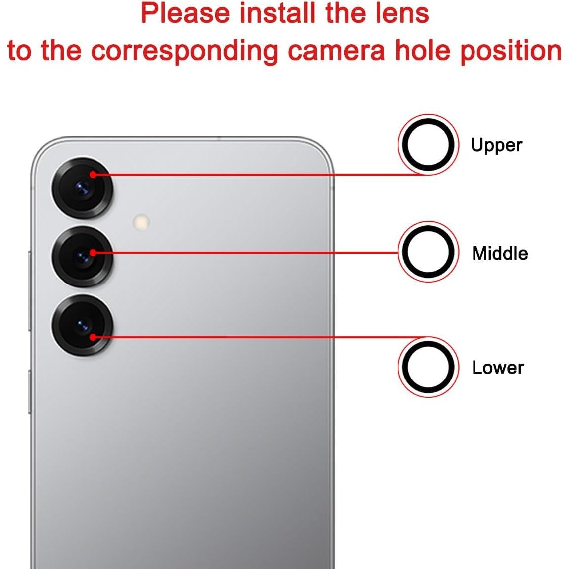 2 Juegos de Lentes de Reemplazo para Cámara Samsung Galaxy S25