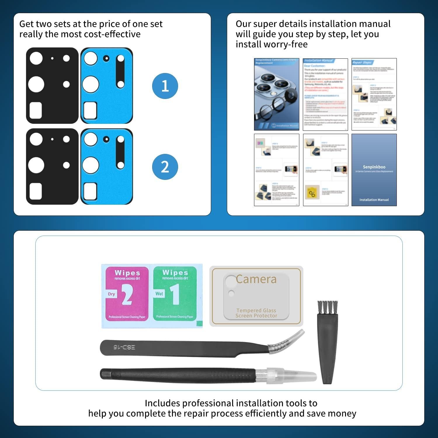 Reemplazo Cristal Lente Cámara Samsung Galaxy S20 Ultra 2 Pzas