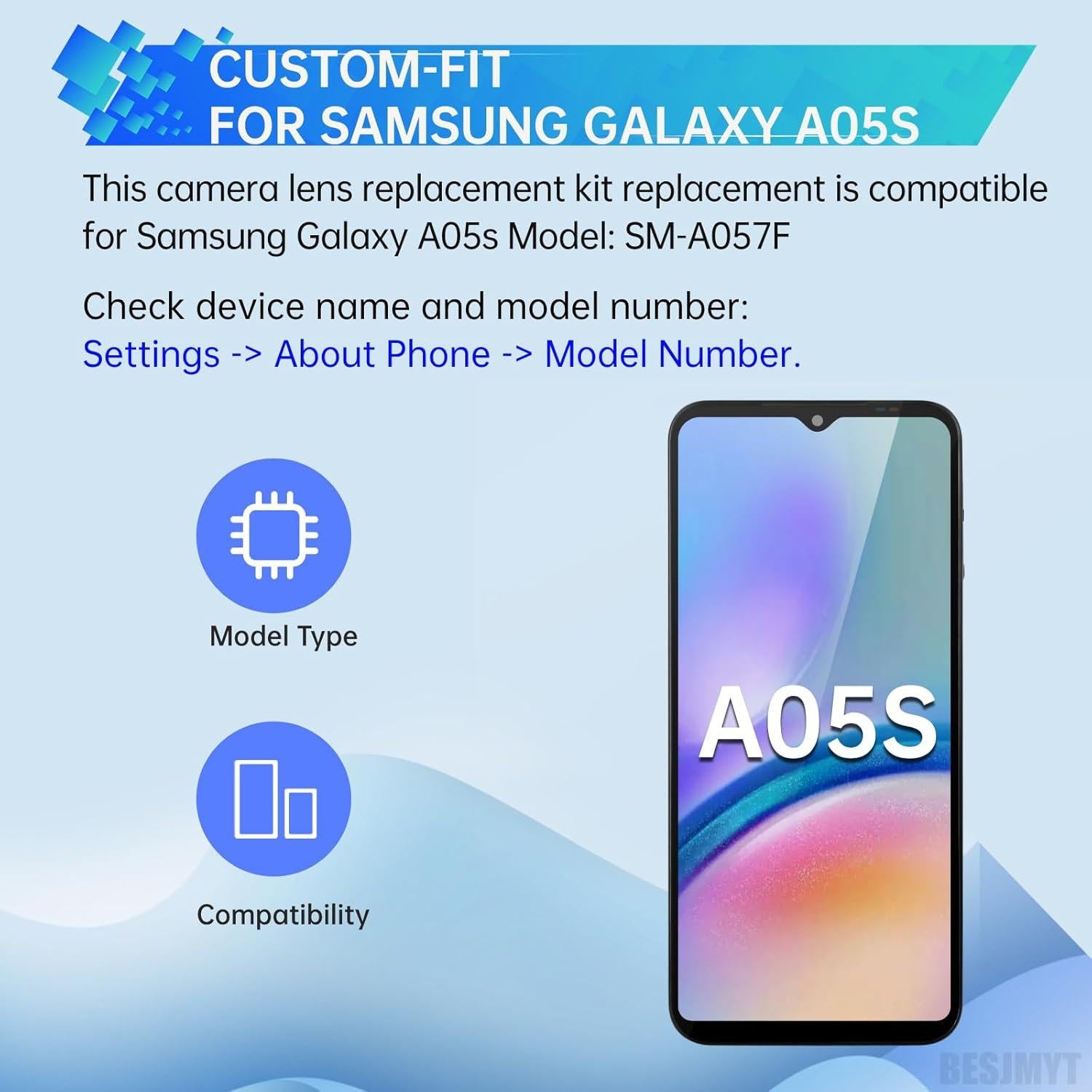 Reemplazo Lente Cámara Trasera Samsung Galaxy A05s + Kit Herramientas