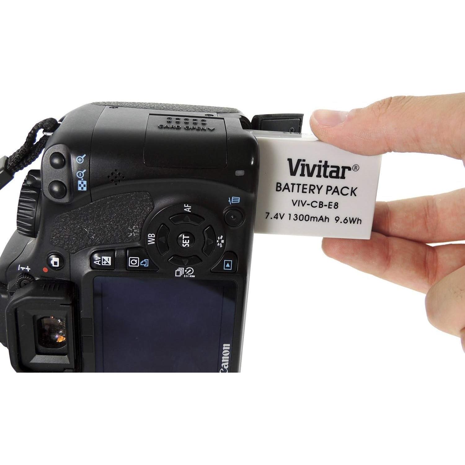 Kit de Batería y Cargador Vivitar LP-E8 para Canon DSLR