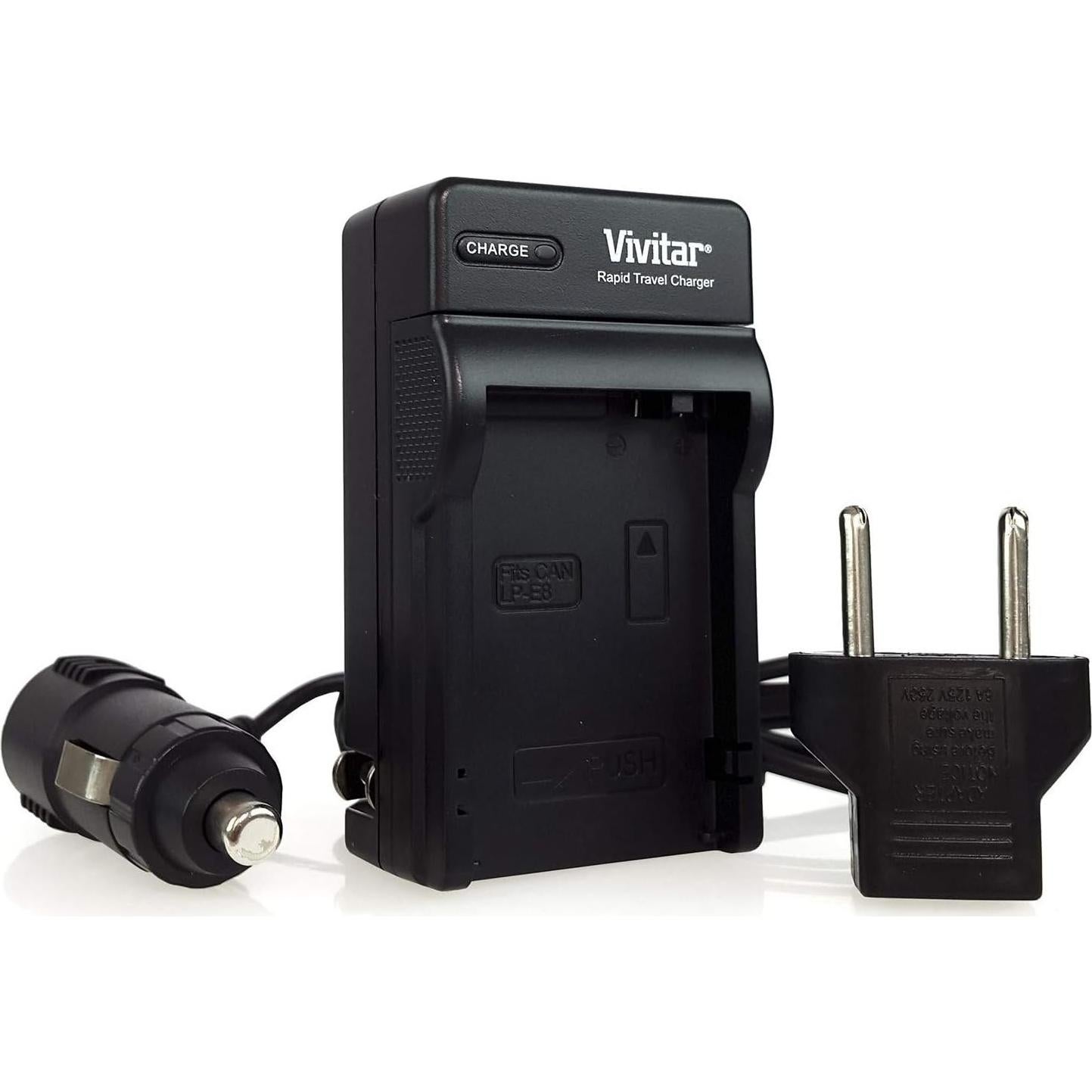 Kit de Batería y Cargador Vivitar LP-E8 para Canon DSLR