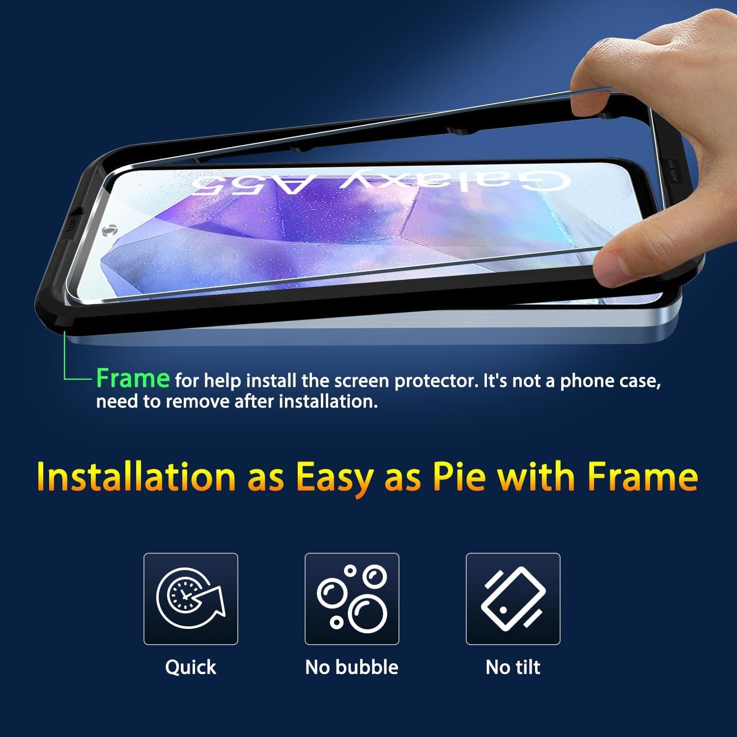 Protector de Pantalla y Lente QsmQam para Samsung Galaxy A55