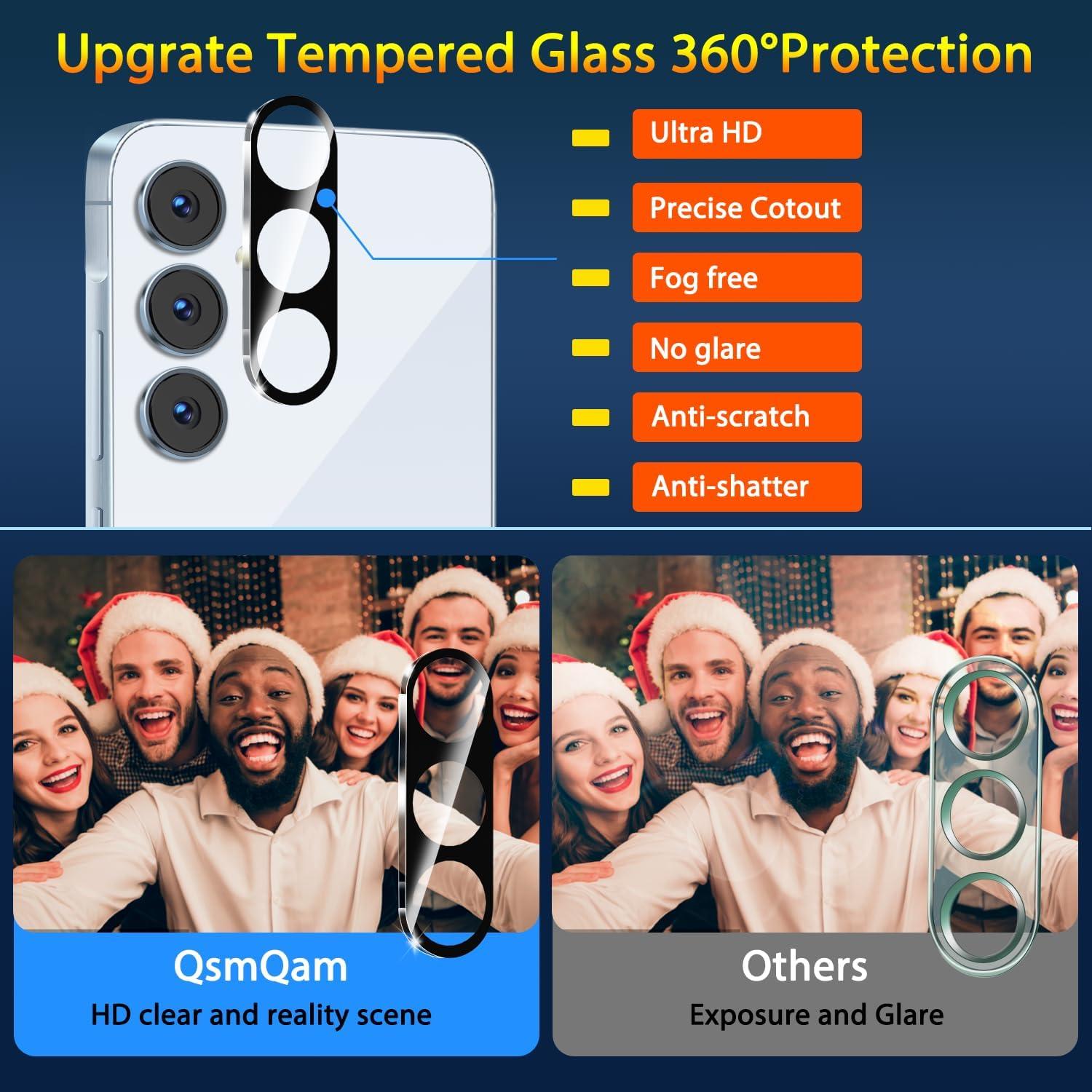 Protector de Pantalla y Lente QsmQam para Samsung Galaxy A55