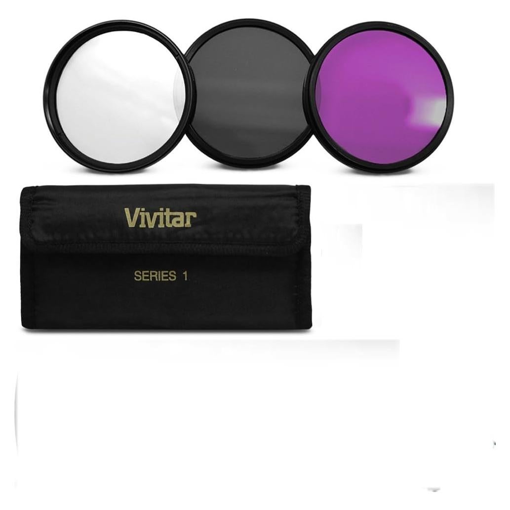 Kit de Filtros UV-CPL-FLD 52mm Vivitar para Nikon DSLR