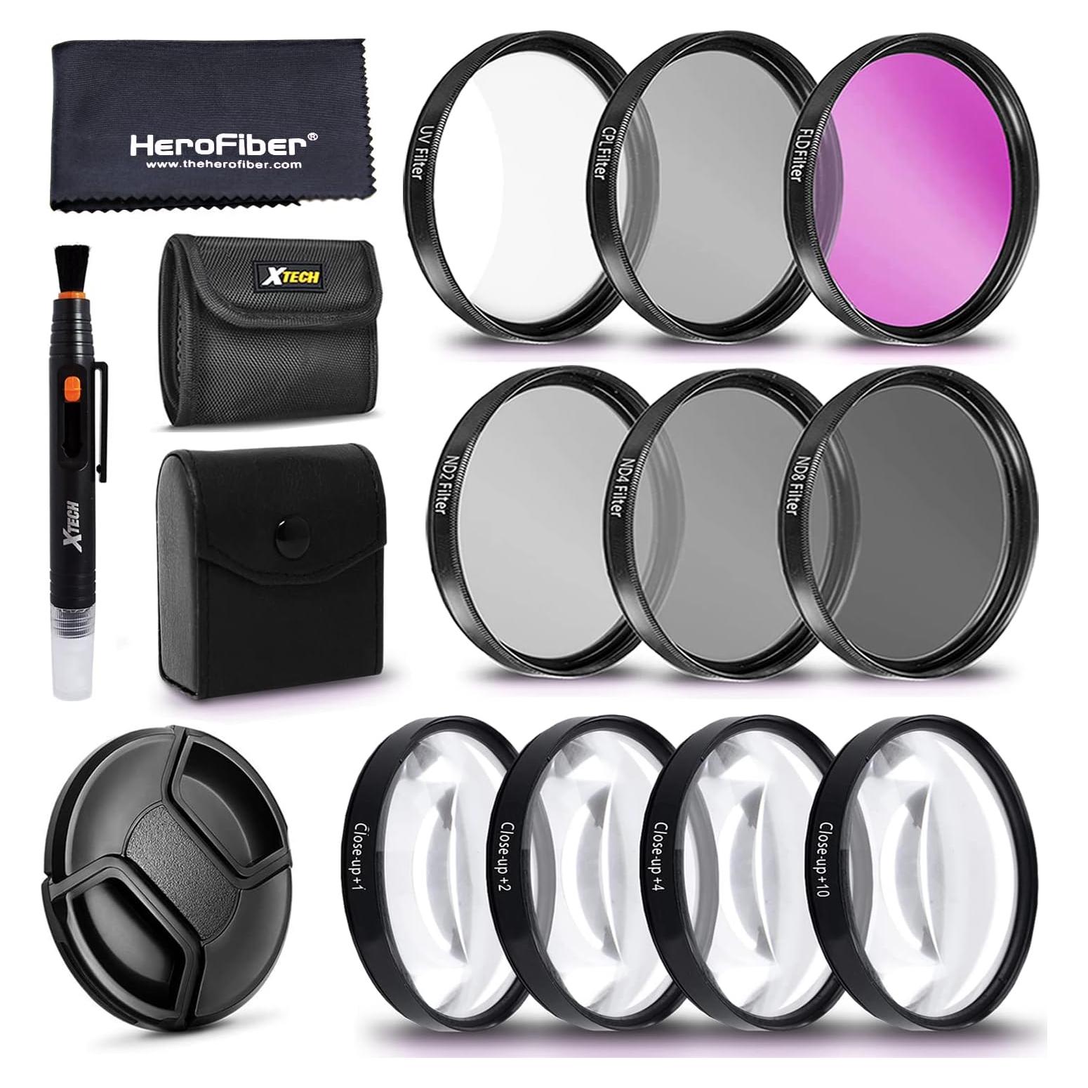Kit de Filtros 58mm para Canon EOS Rebel T8i T7 T6i 90D