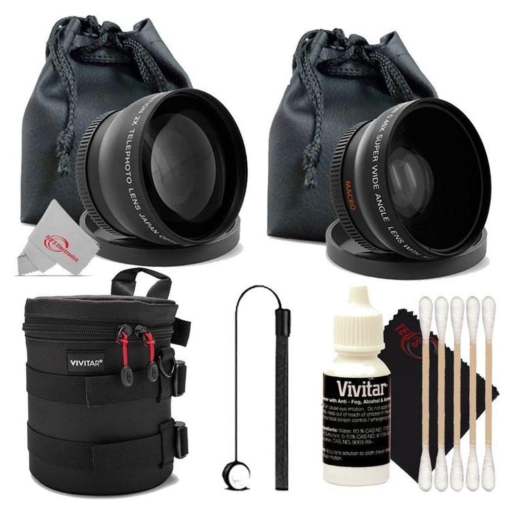 Lente Gran Angular 40.5mm y Telefoto 2x Vivitar + Kit Accesorios