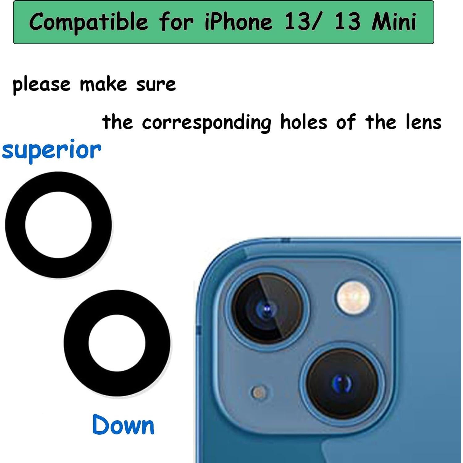 Reemplazo Lente de Cristal Cámara Trasera iPhone 13 Mini Dogxiong