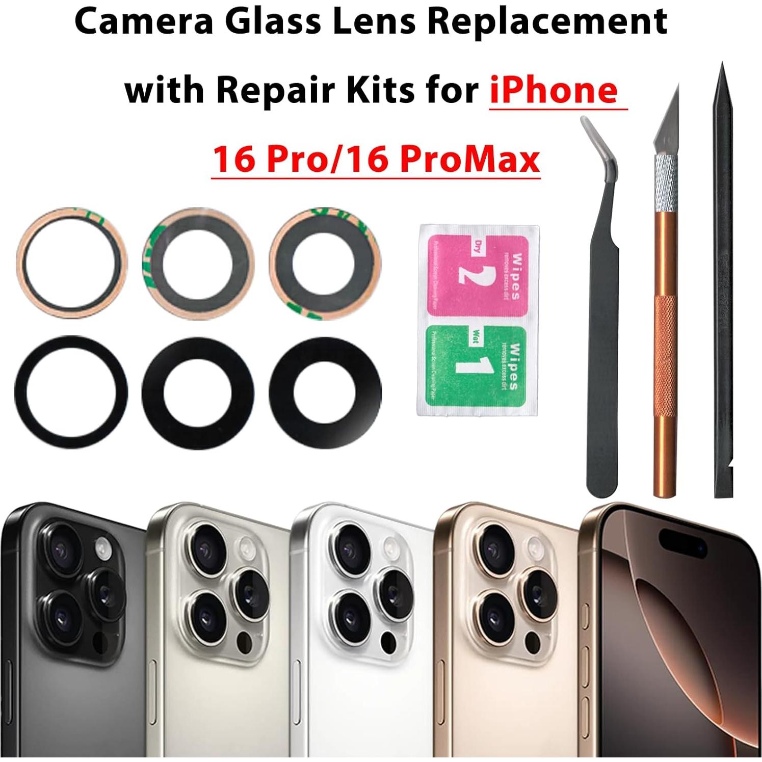 Reemplazo Cristal Lente Cámara iPhone 16 Pro/Pro Max - LiXiongBao