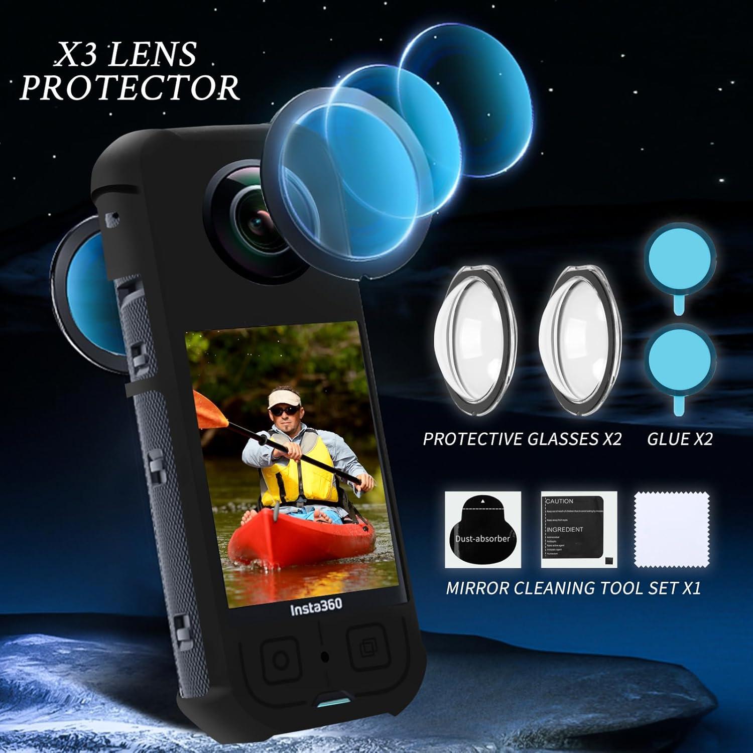 Kit de Accesorios Protectores Vasgather para Insta 360 X3