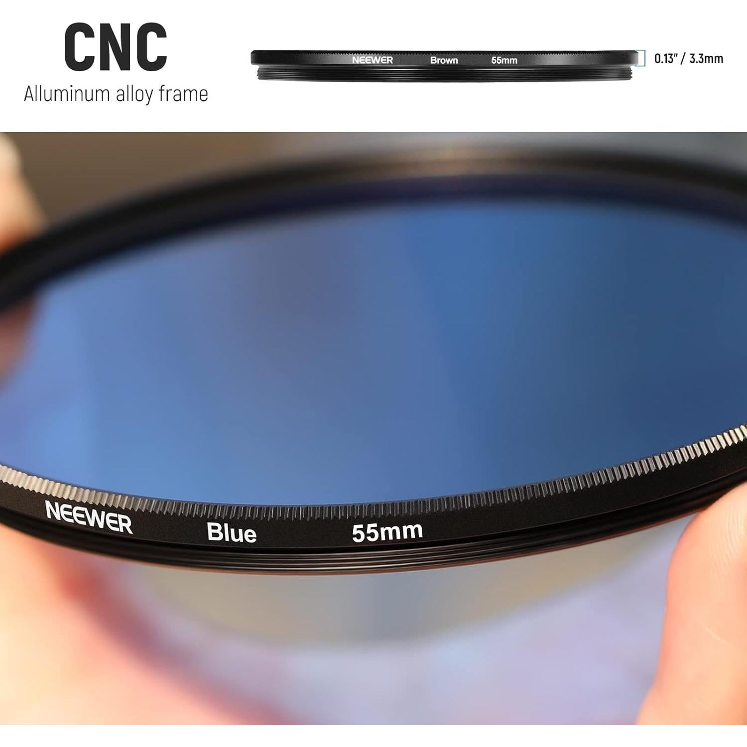 Kit de 9 Filtros de Resina 55mm NEEWER para Lentes de Cámara