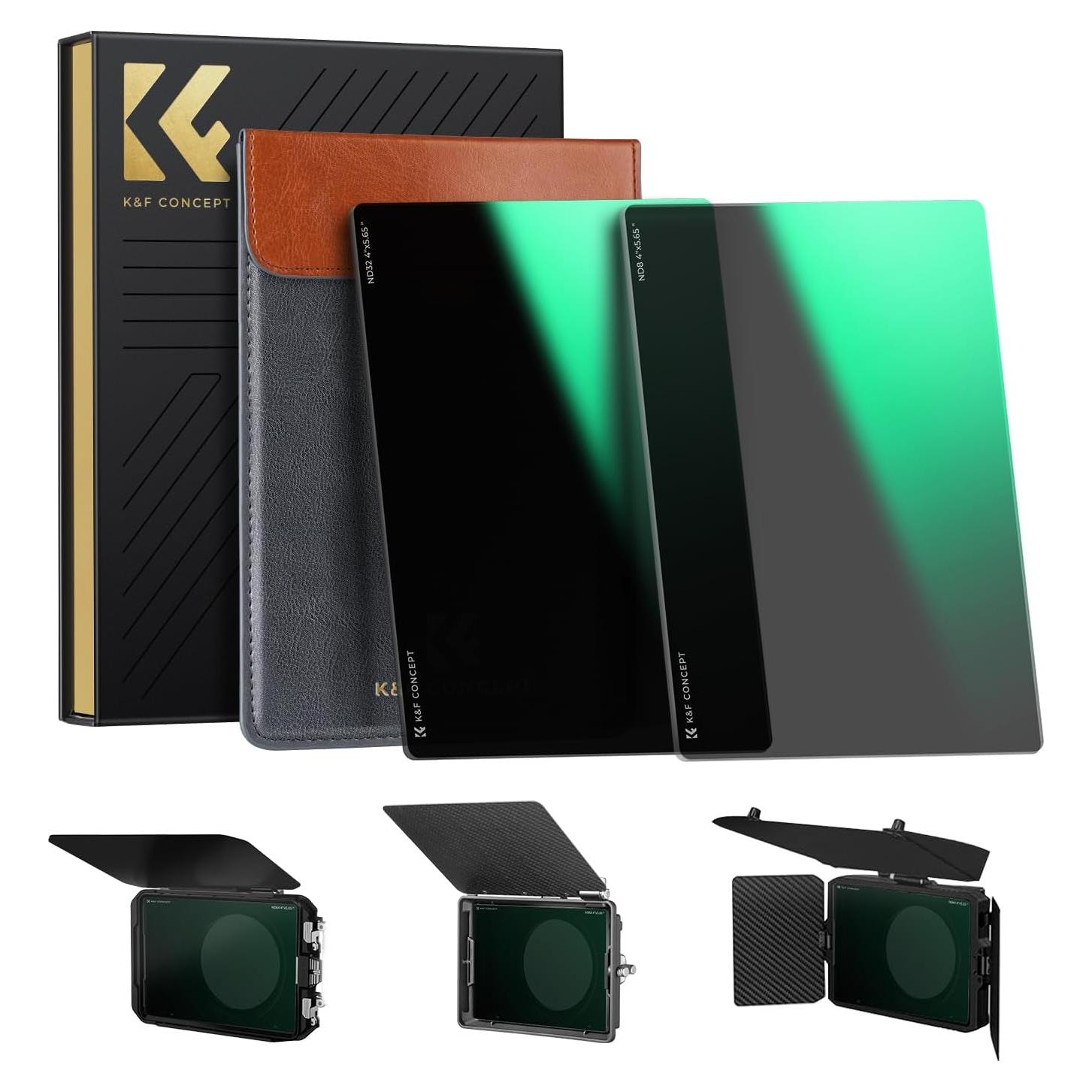 Kit de Filtros ND K&F Concept 10.16x14.35 cm para Matte Box