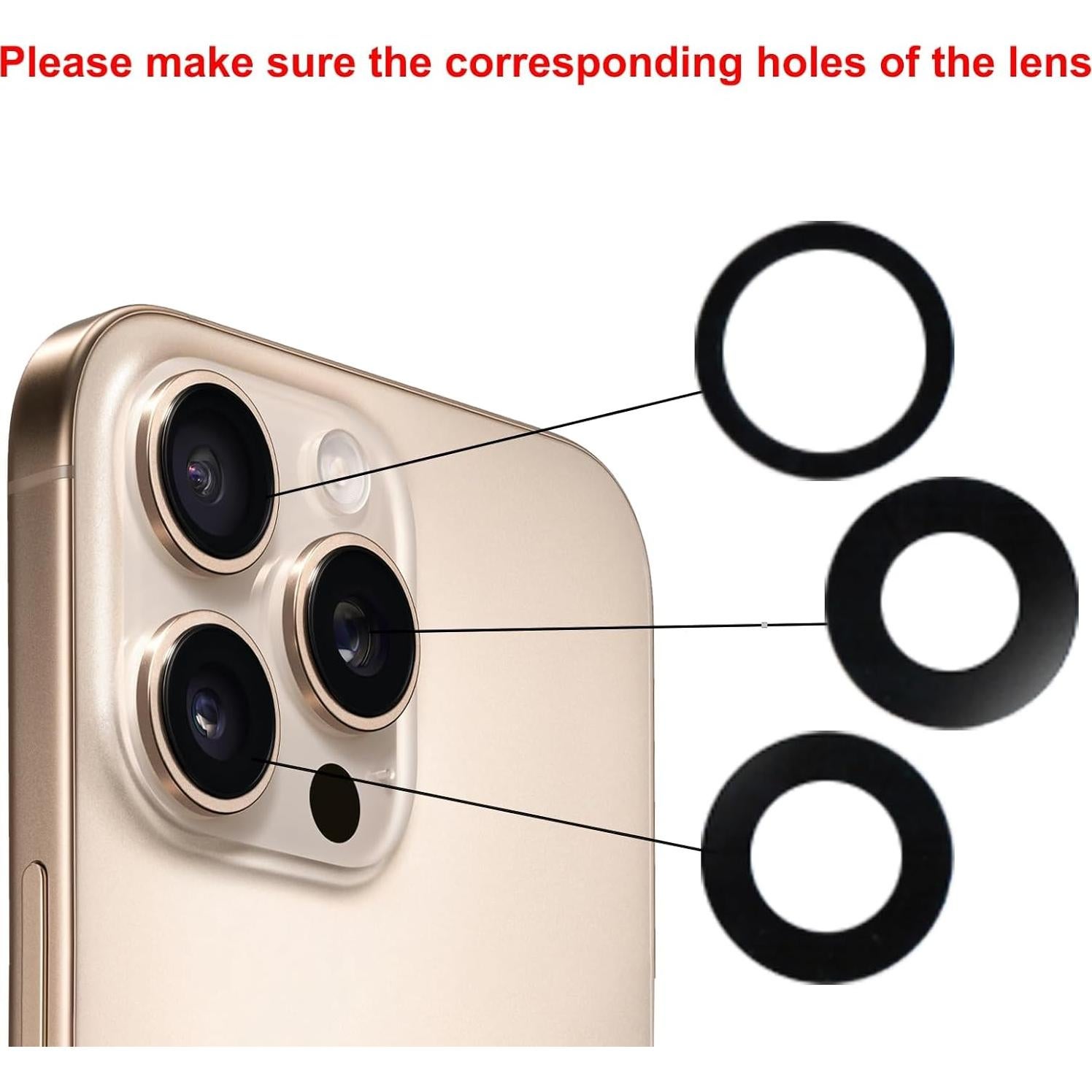 Reemplazo Cristal Lente Cámara iPhone 16 Pro/Pro Max