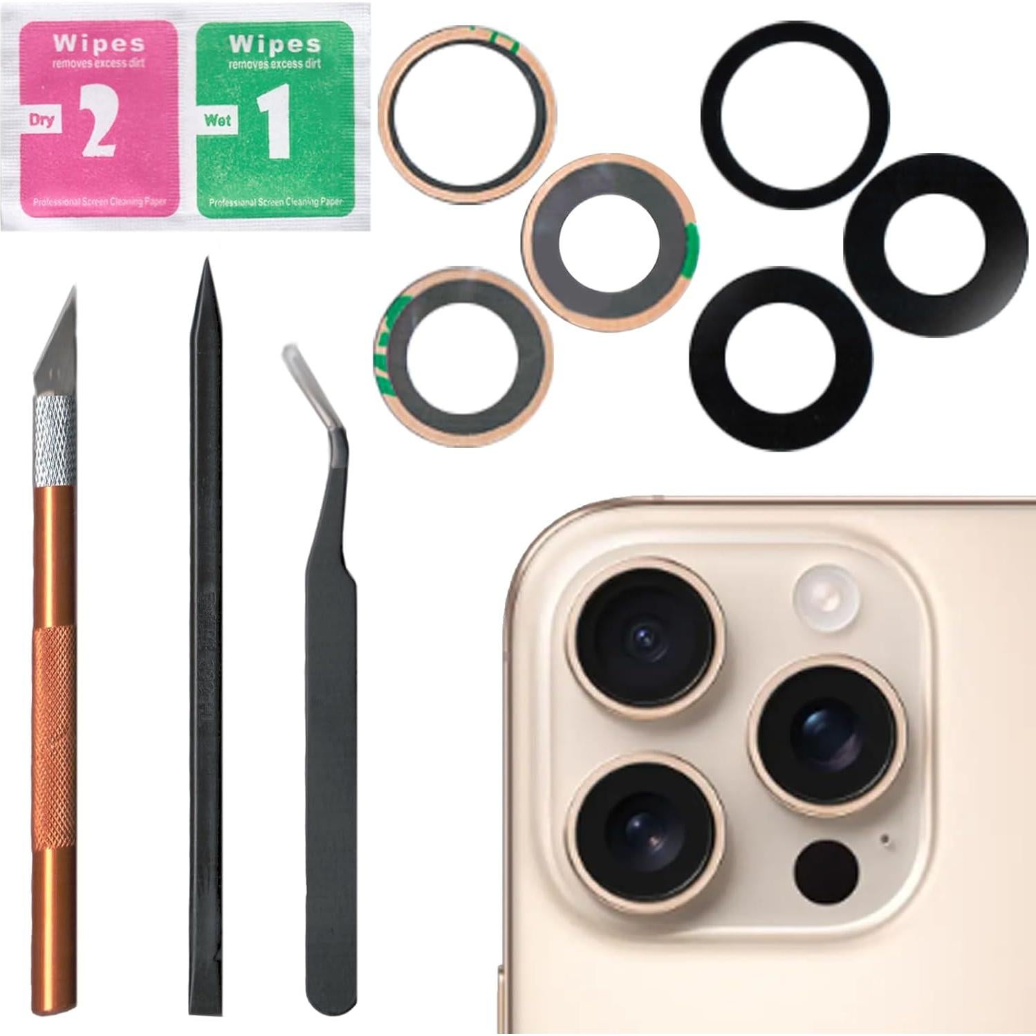 Reemplazo Cristal Lente Cámara iPhone 16 Pro/Pro Max