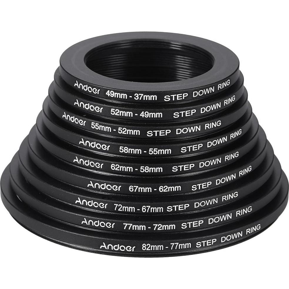 Kit de 18 Anillos Adaptadores de Filtro Andoer 37-82mm