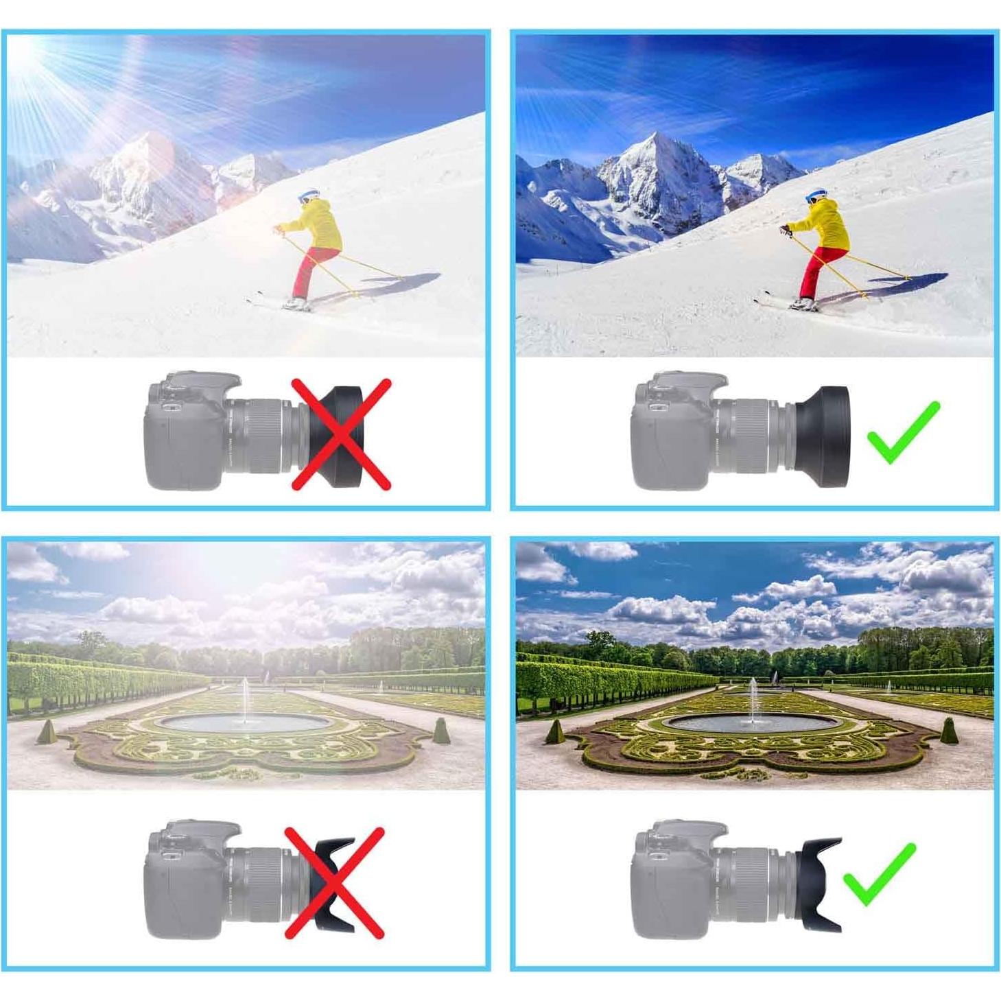 Juego de 2 Parasoles de Lente 67 mm CamKix + Tapa de Lente