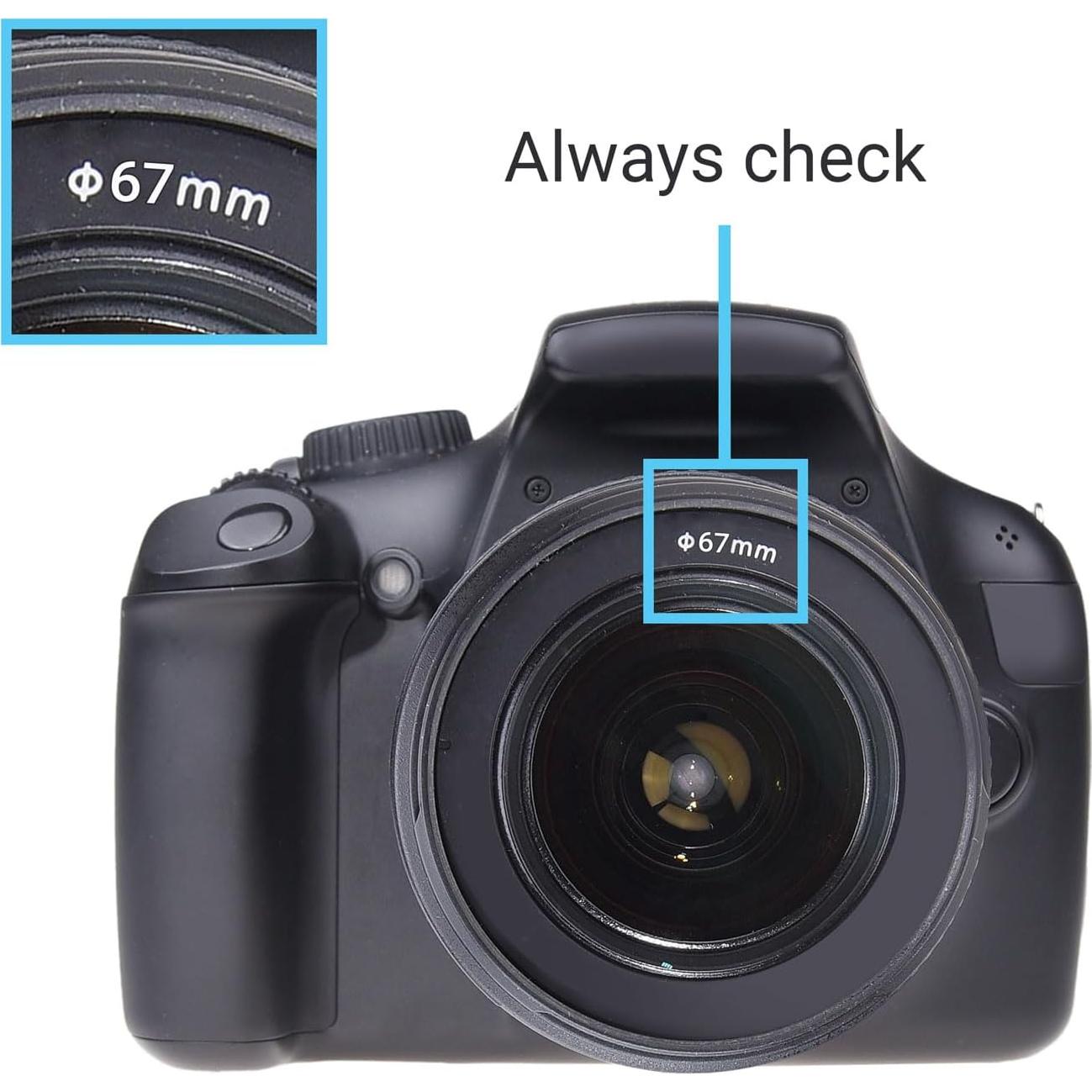 Juego de 2 Parasoles de Lente 67 mm CamKix + Tapa de Lente