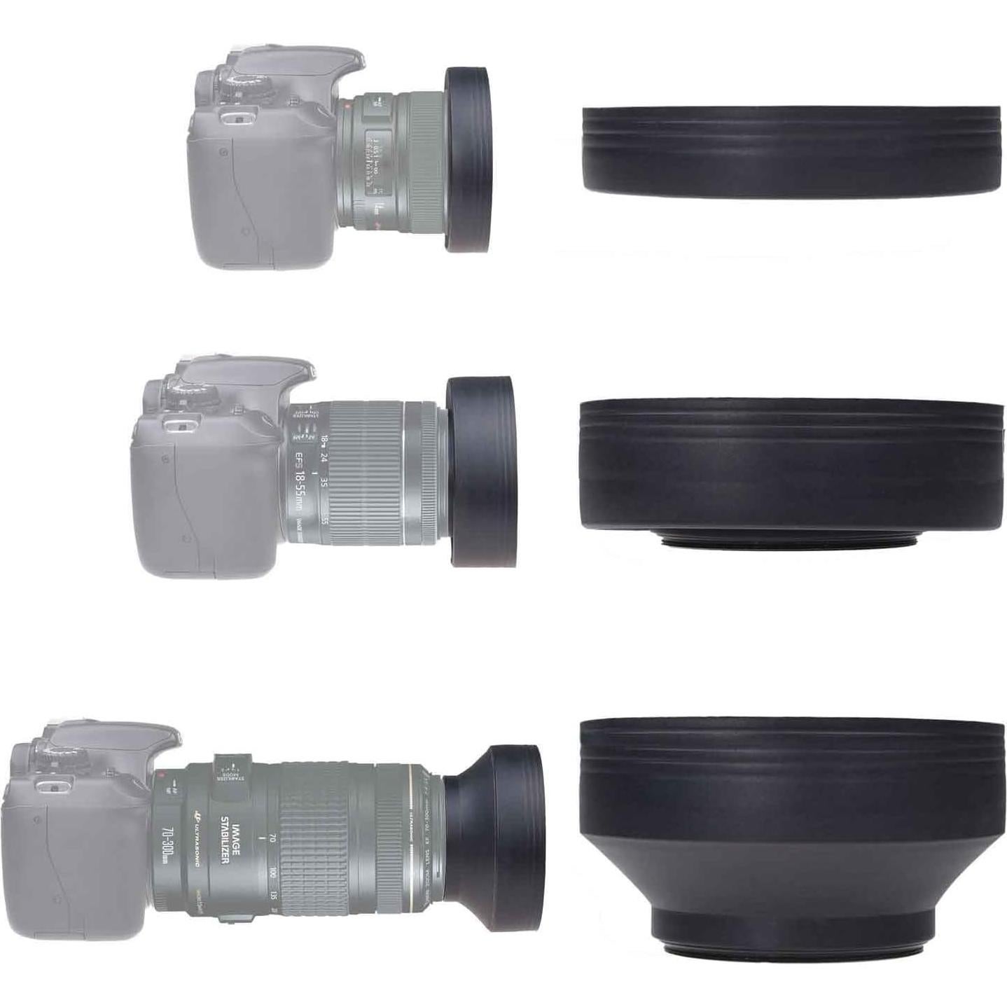 Juego de 2 Parasoles de Lente 67 mm CamKix + Tapa de Lente