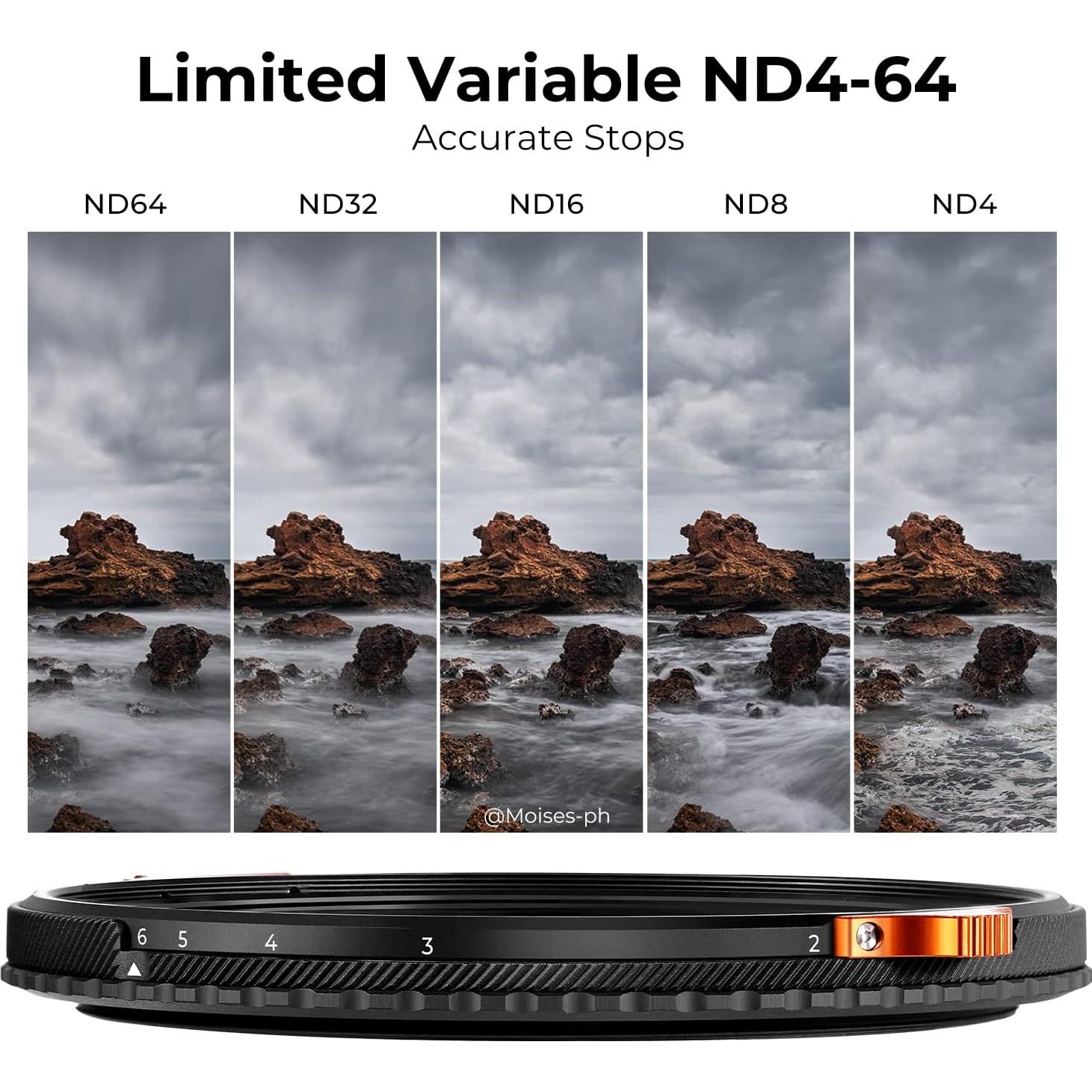 Filtro ND Variable y CPL 2 en 1 K&F Concept 58mm