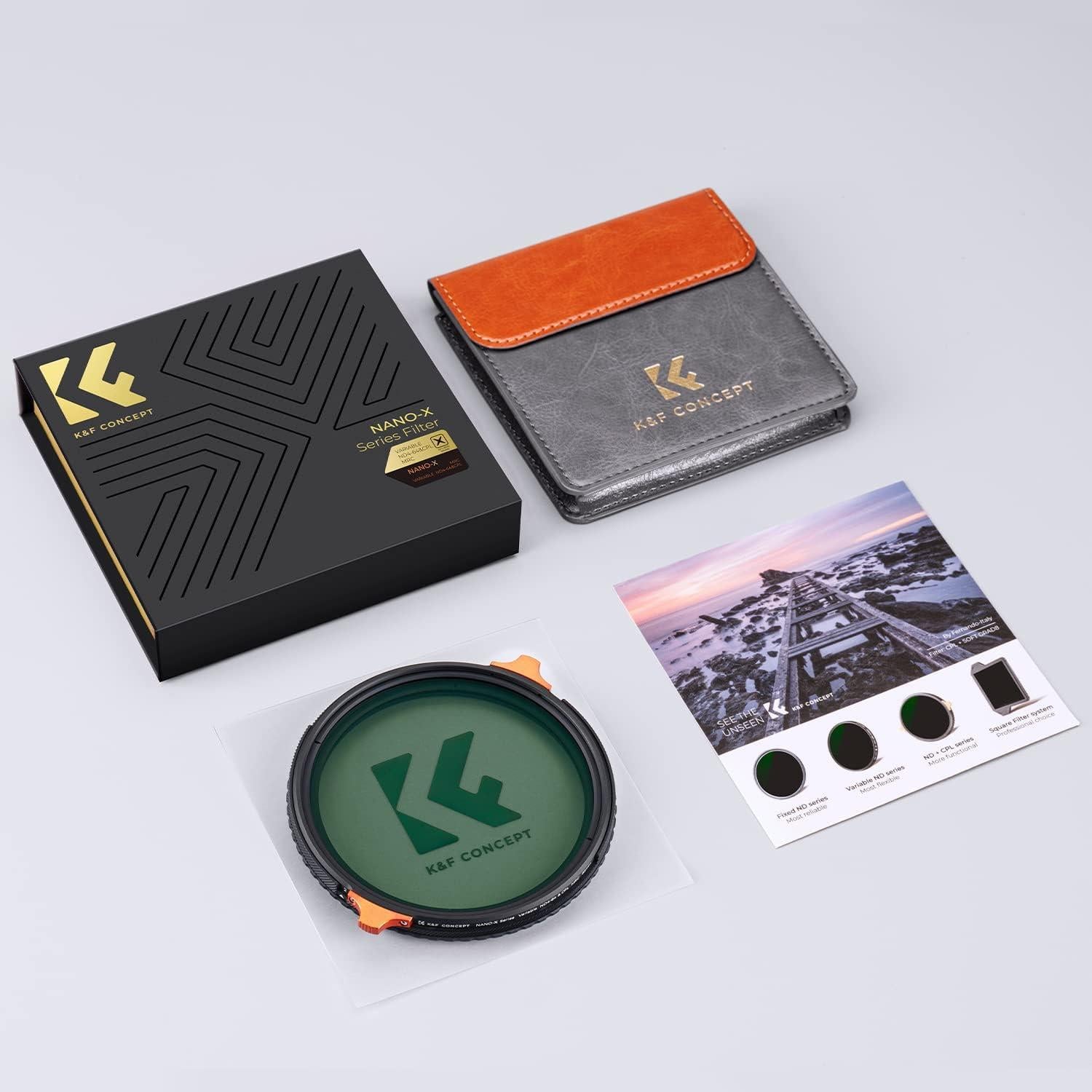 Filtro ND Variable y CPL 2 en 1 K&F Concept 58mm