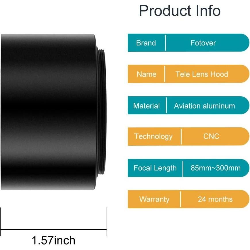 Gorro de lente tele enroscable 43mm + tapa pinza 46mm X-SweetDream