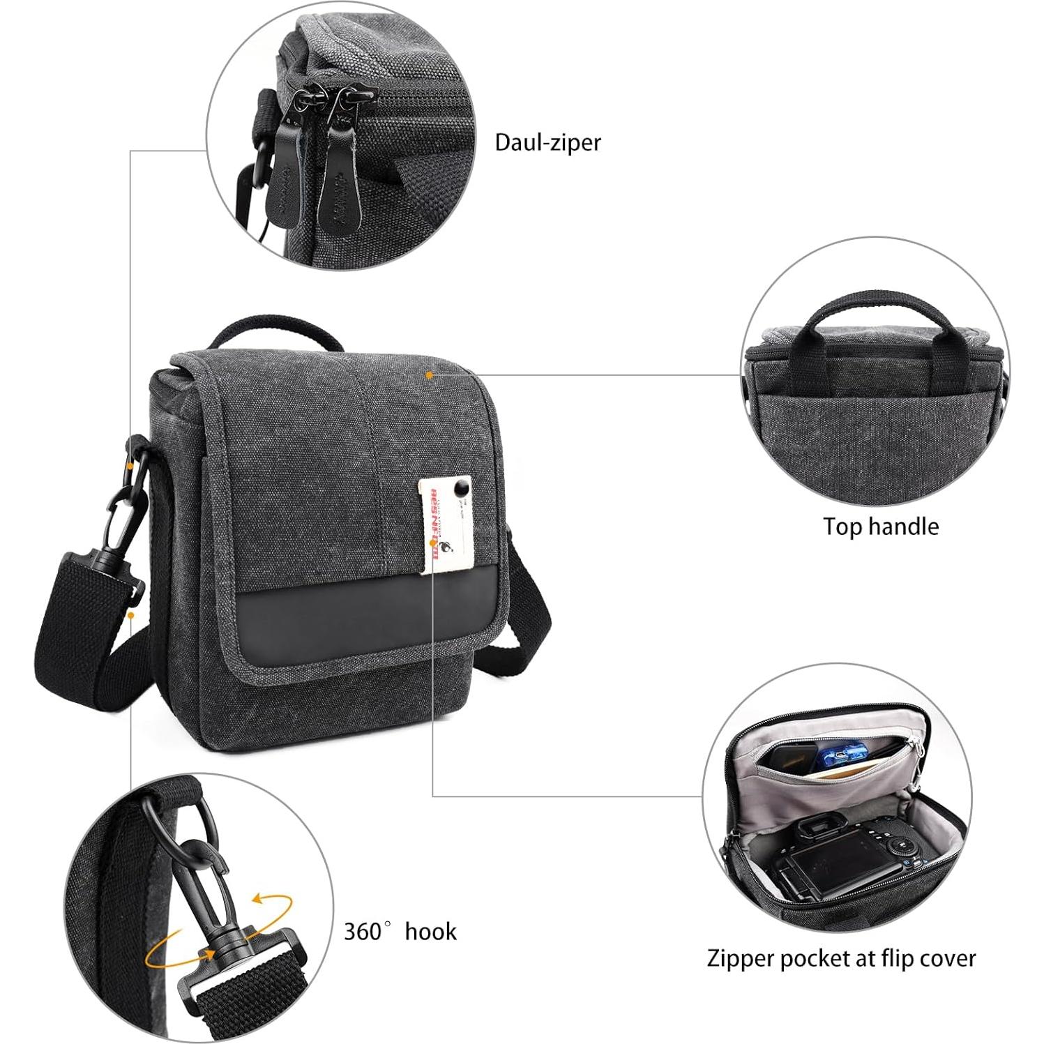 Bolsa de hombro para cámara sin espejo Besnfoto BF-1015, negra