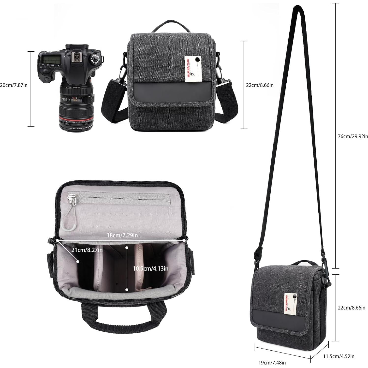 Bolsa de hombro para cámara sin espejo Besnfoto BF-1015, negra