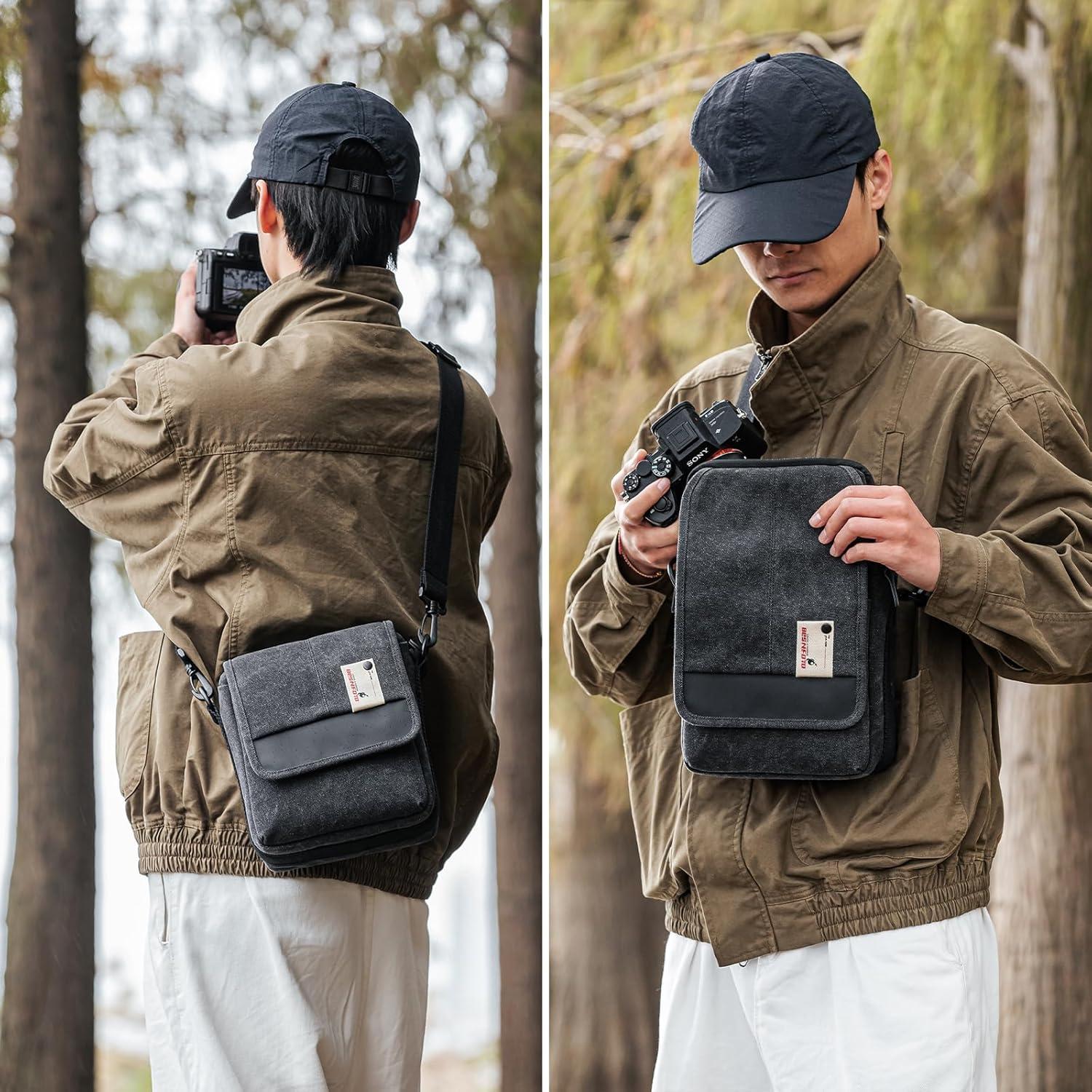 Bolsa de hombro para cámara sin espejo Besnfoto BF-1015, negra