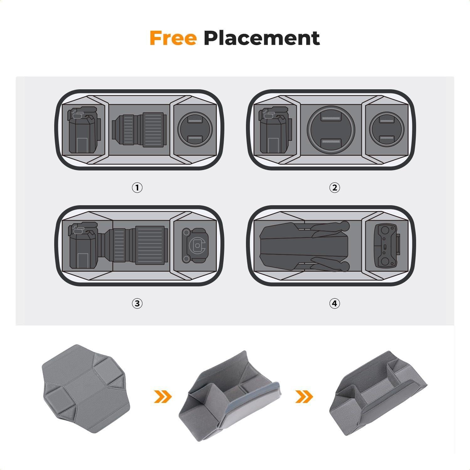 Bolsa Bandolera K&F Concept 2 en 1 para Cámara DSLR Beige