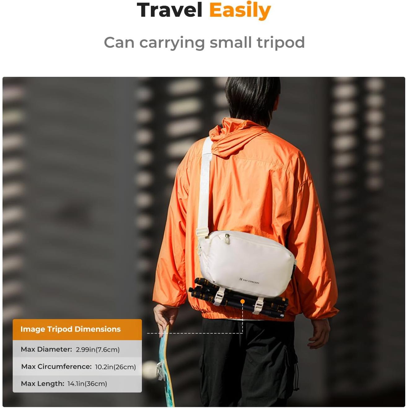 Bolsa Bandolera K&F Concept 2 en 1 para Cámara DSLR Beige