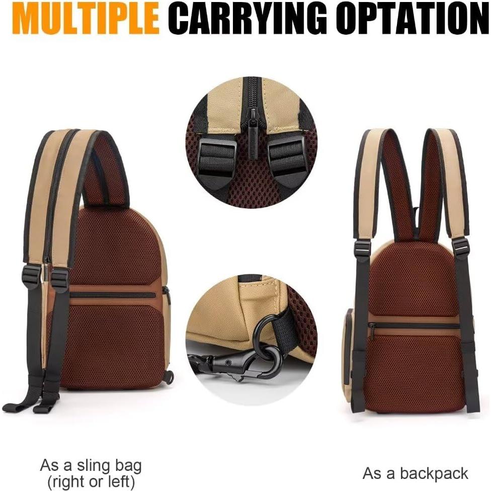 Bolsa de cámara Cwatcun 2 en 1 impermeable caqui DSLR