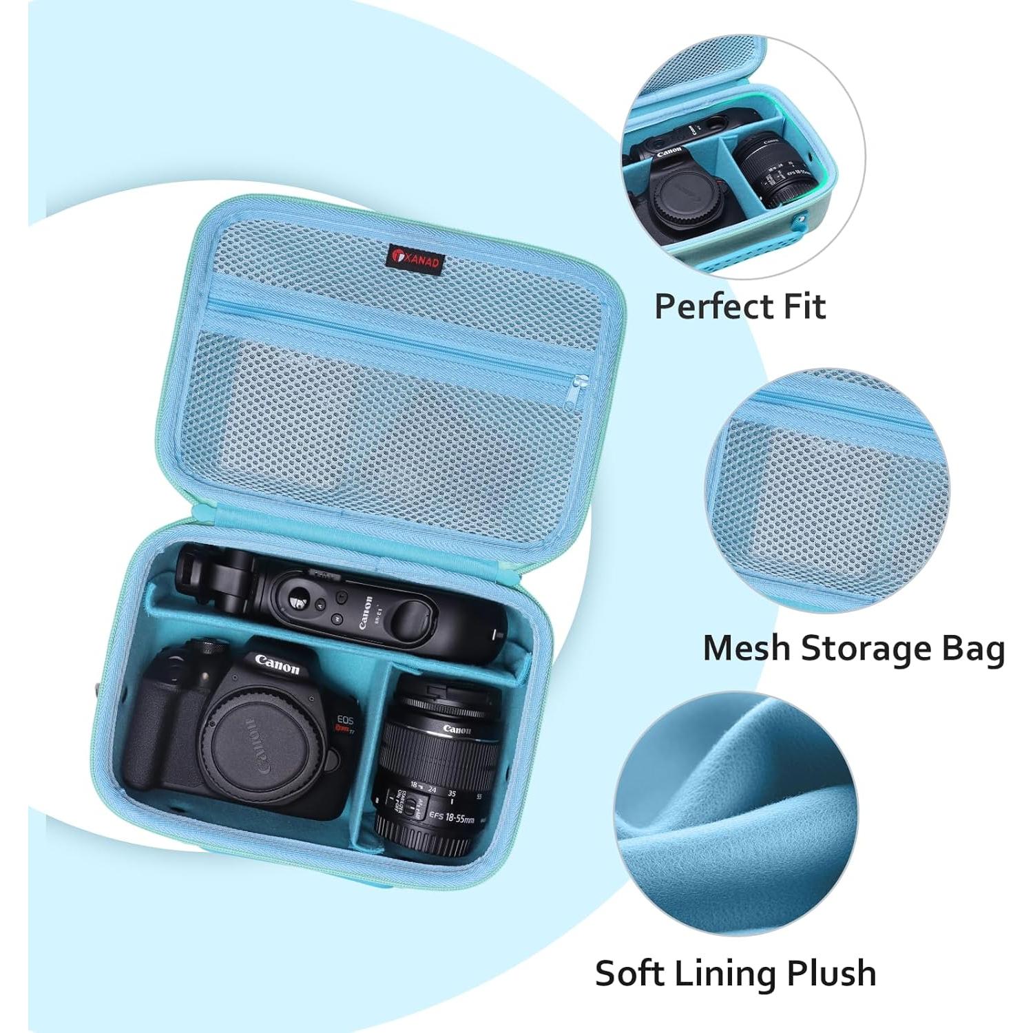 Funda de cámara XANAD para Canon EOS Rebel T7/R50/R6 Mark II Verde