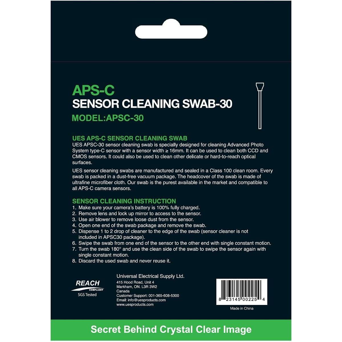 Hisopos de Limpieza UES APS-C para Sensores de Cámaras DSLR - 30 Unidades