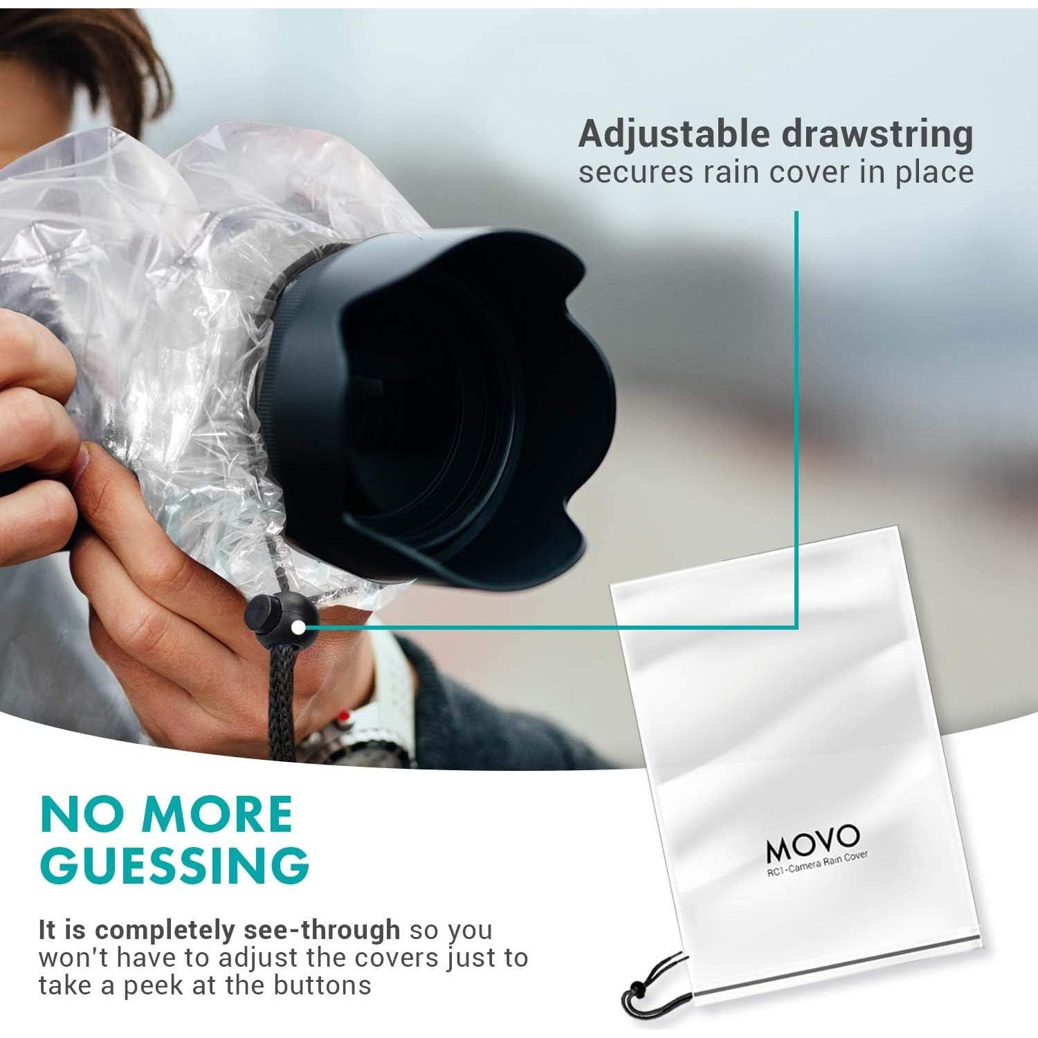Cubiertas de Lluvia Movo RC1 para Cámara DSLR - Paquete de 5