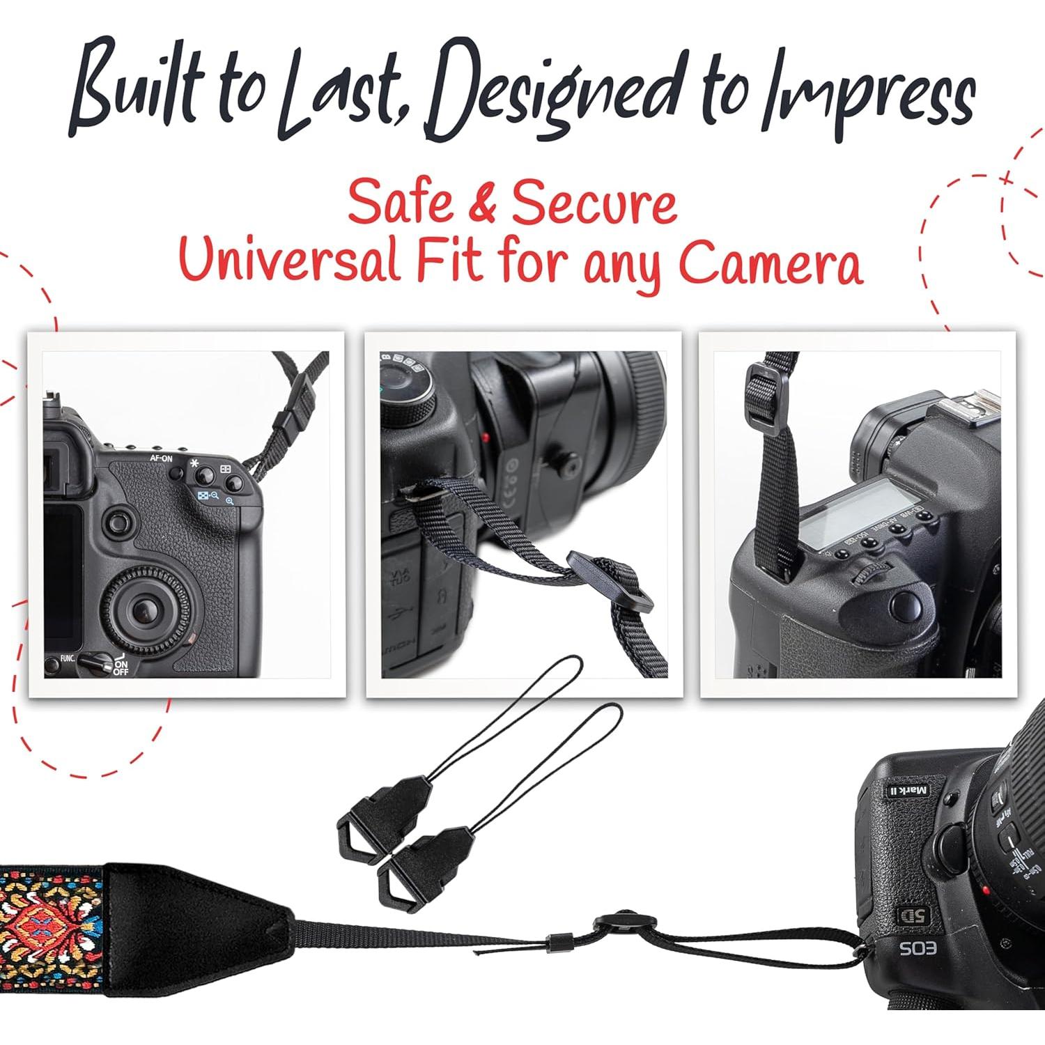 Correa de Cámara Art Tribute Roja Vintage Universal 83.82-154.94 cm