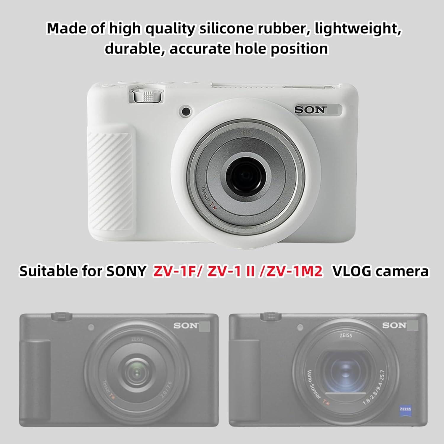 Funda de cámara Sony ZV-1F/ZV-1 II/ZV-1M2 Silicona Blanca