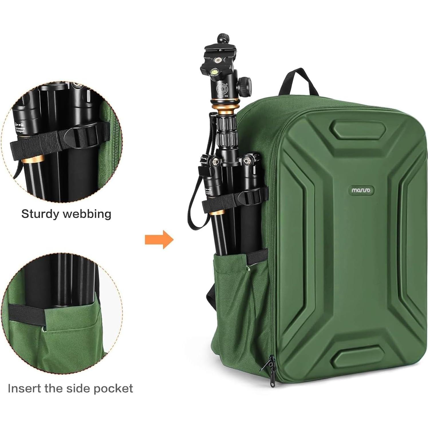 Mochila para cámara MOSISO impermeable 45x30 cm verde ejército