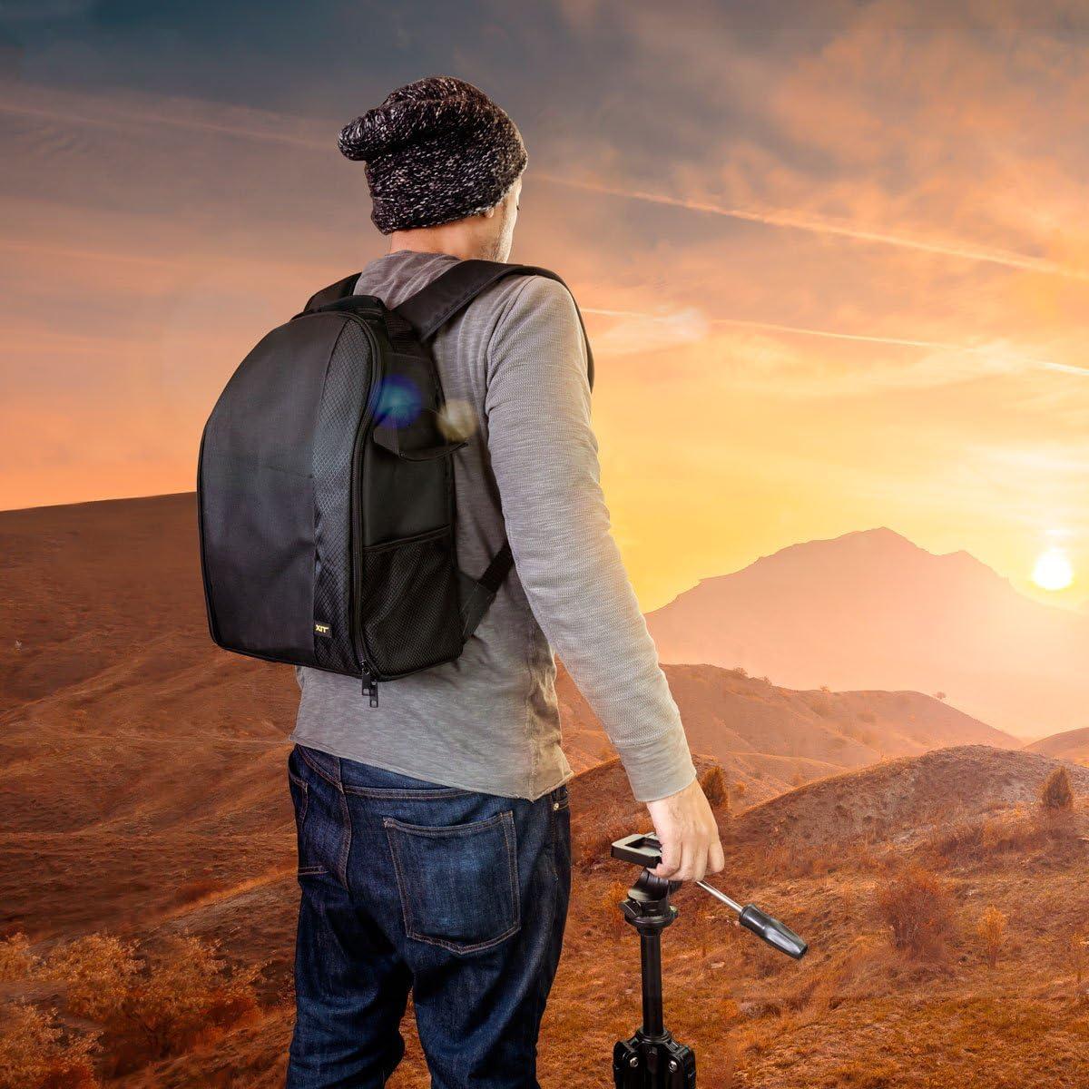 Mochila Acolchada Deluxe eCost para Cámara DSLR - Negro