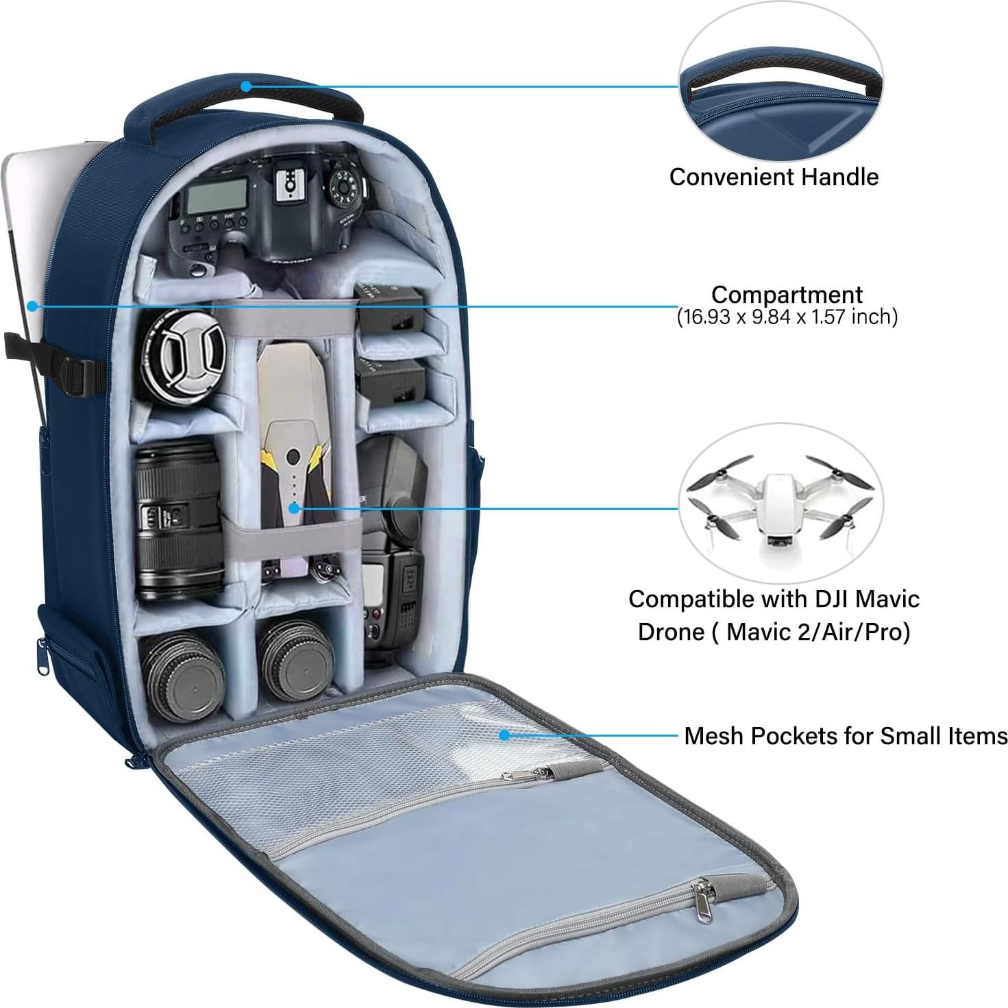 Mochila para cámara MOSISO, estuche rígido impermeable 43.94 cm