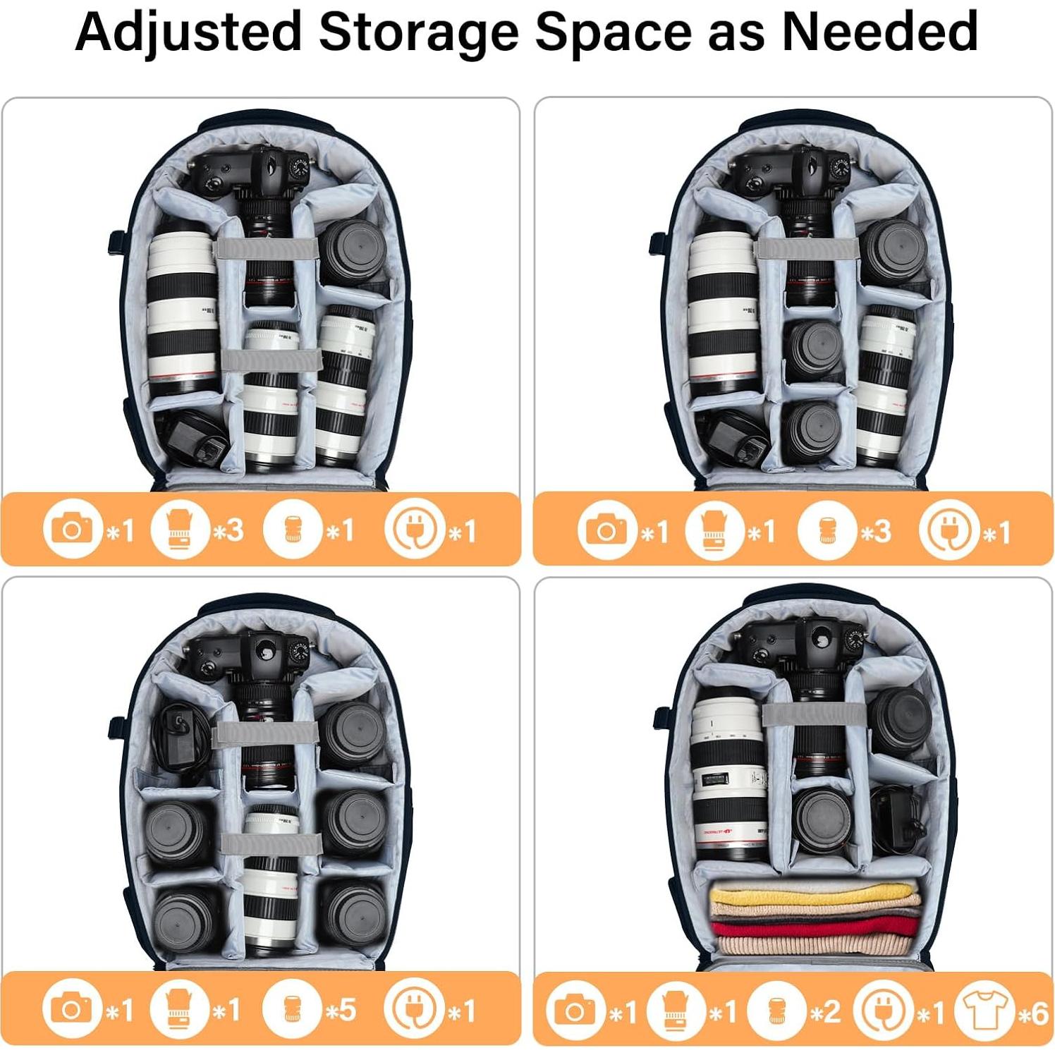 Mochila para cámara MOSISO, estuche rígido impermeable 43.94 cm