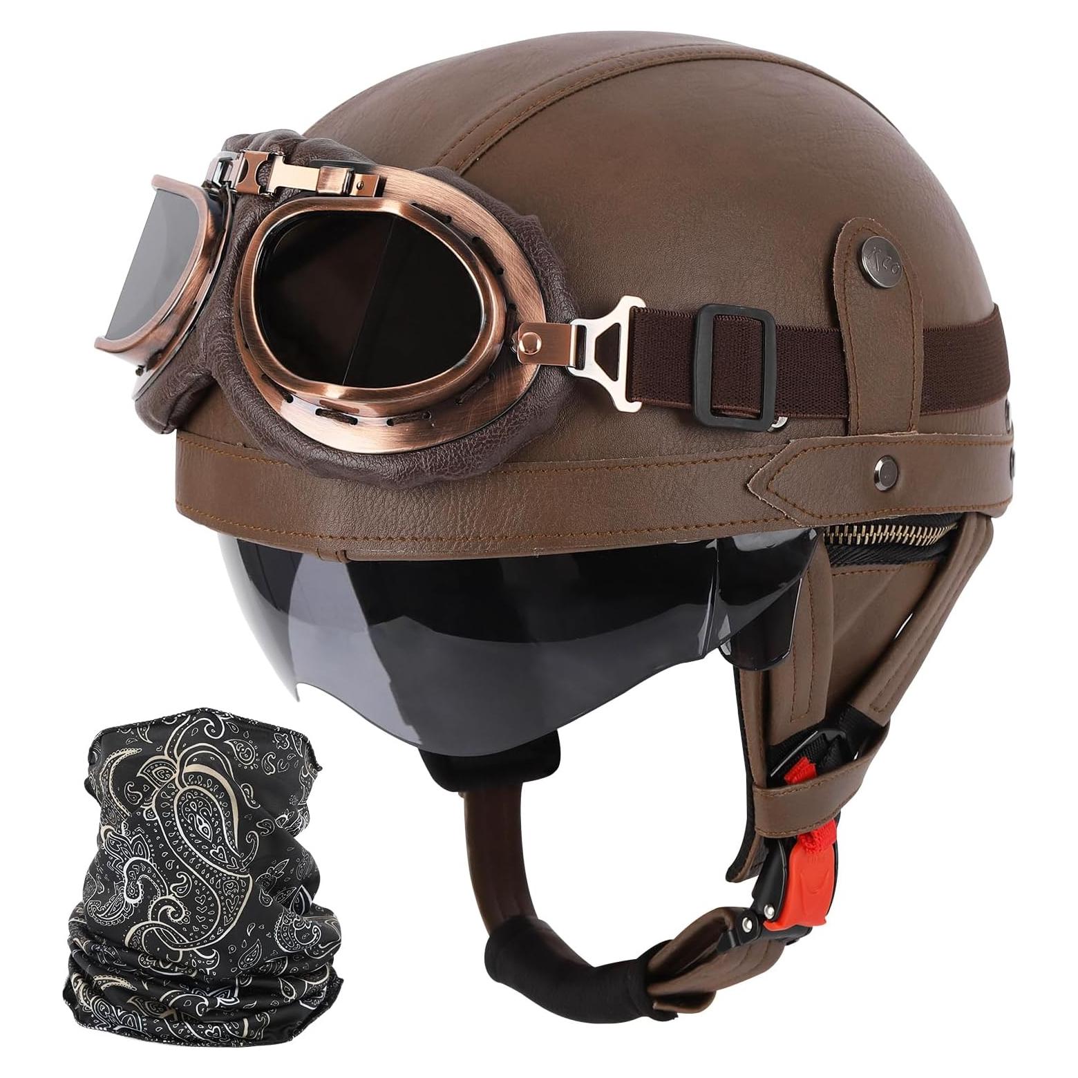 Casco de motocicleta ZGMZLBBD HCHKSDBCK marrón S 55-56cm