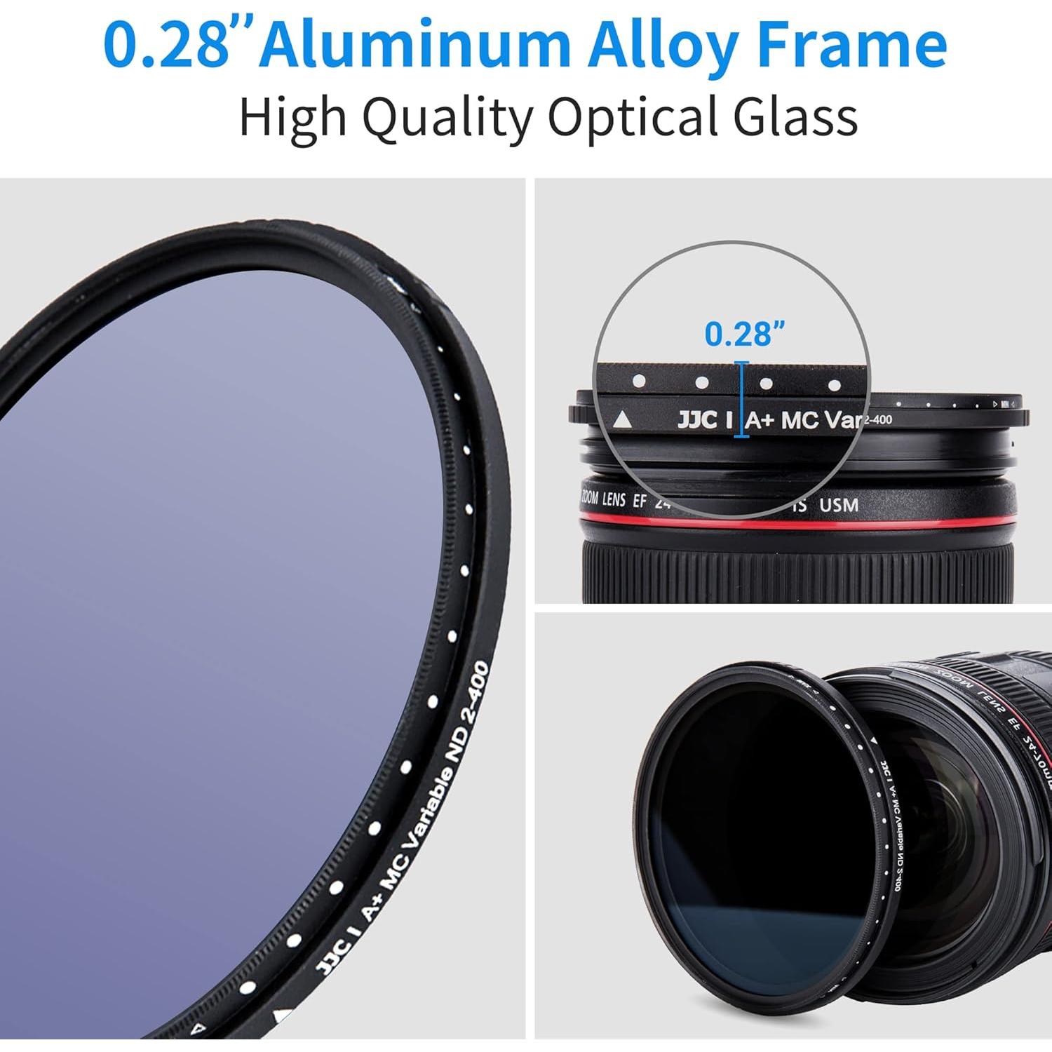 Filtro ND Variable JJC 62mm ND2 a ND400 para Cámaras