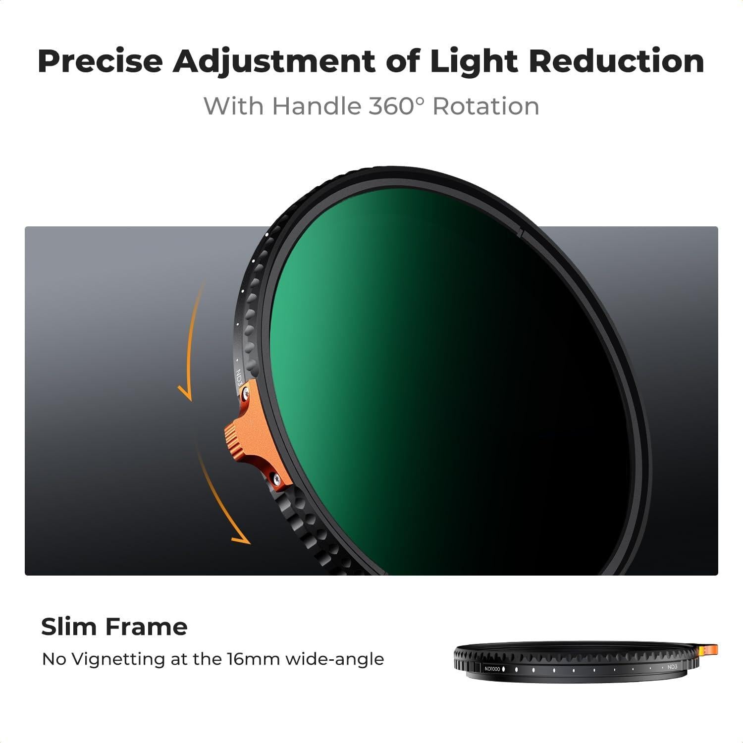 Filtro ND Variable K&F Concept 67 mm Densidad Neutra HD