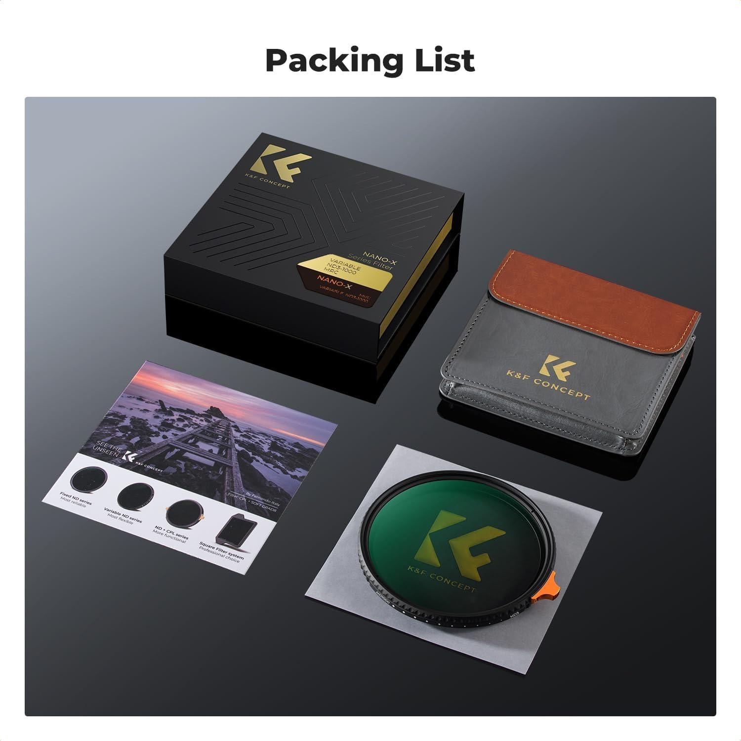 Filtro ND Variable K&F Concept 67 mm Densidad Neutra HD