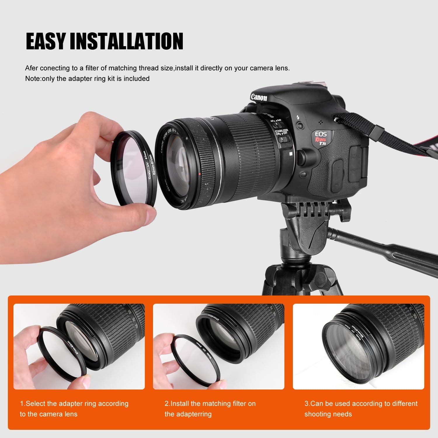 Anillo Reductor de Filtro 77mm a 72mm JYUVICT - Aluminio