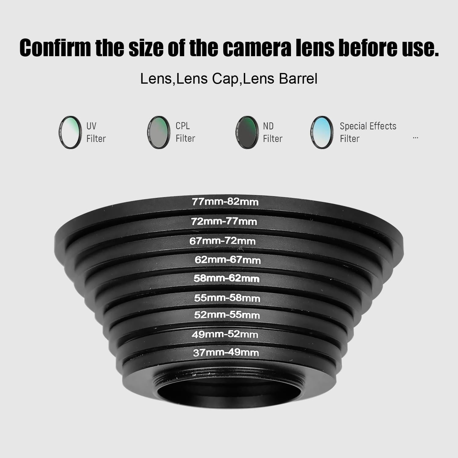 Anillo Reductor de Filtro 77mm a 72mm JYUVICT - Aluminio