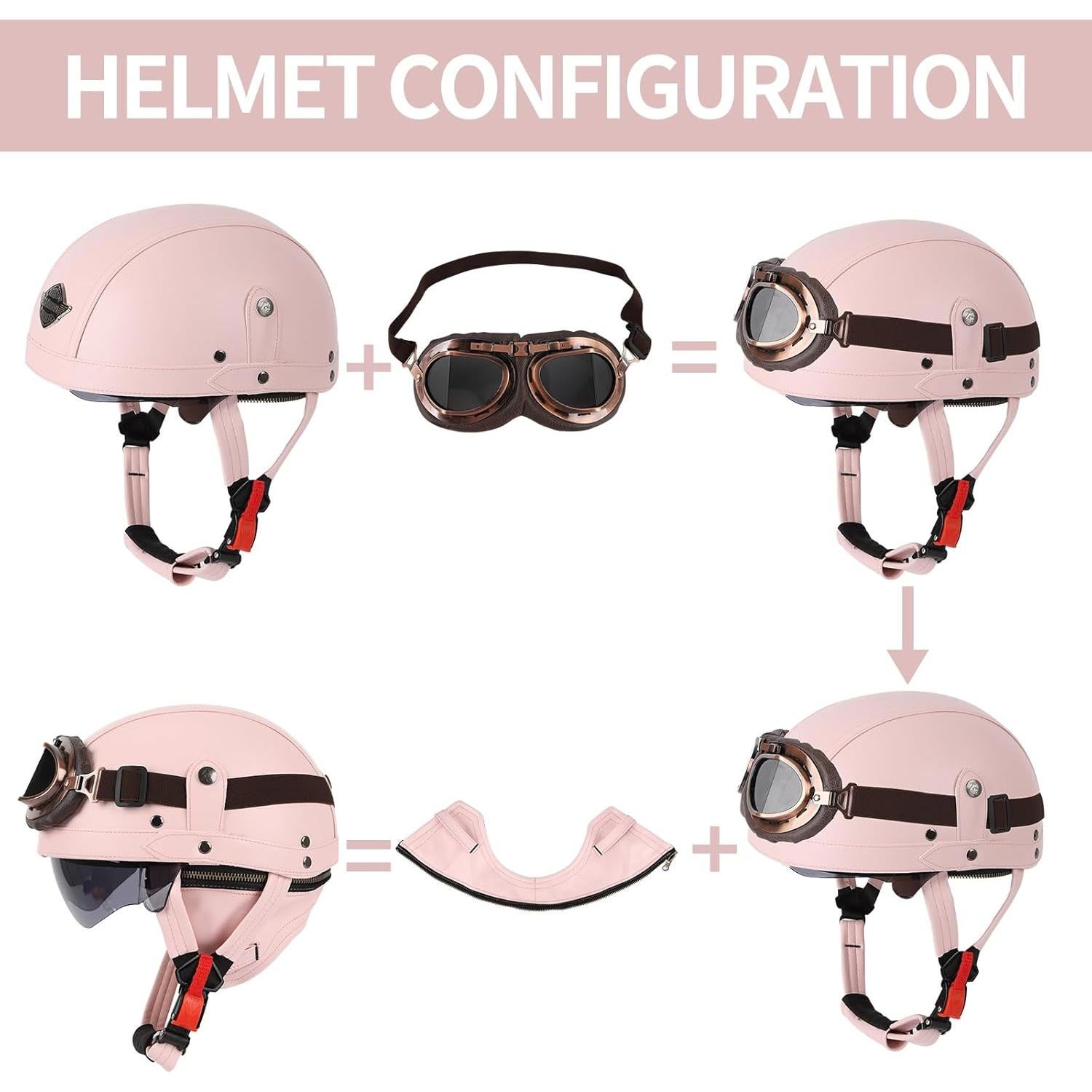 Casco de motocicleta ZGMZLBBD HCHKSDBCK Marrón S 55-56cm