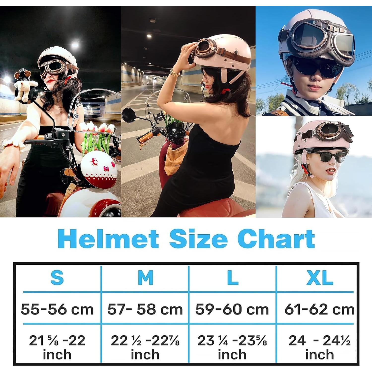 Casco de motocicleta ZGMZLBBD HCHKSDBCK Marrón S 55-56cm
