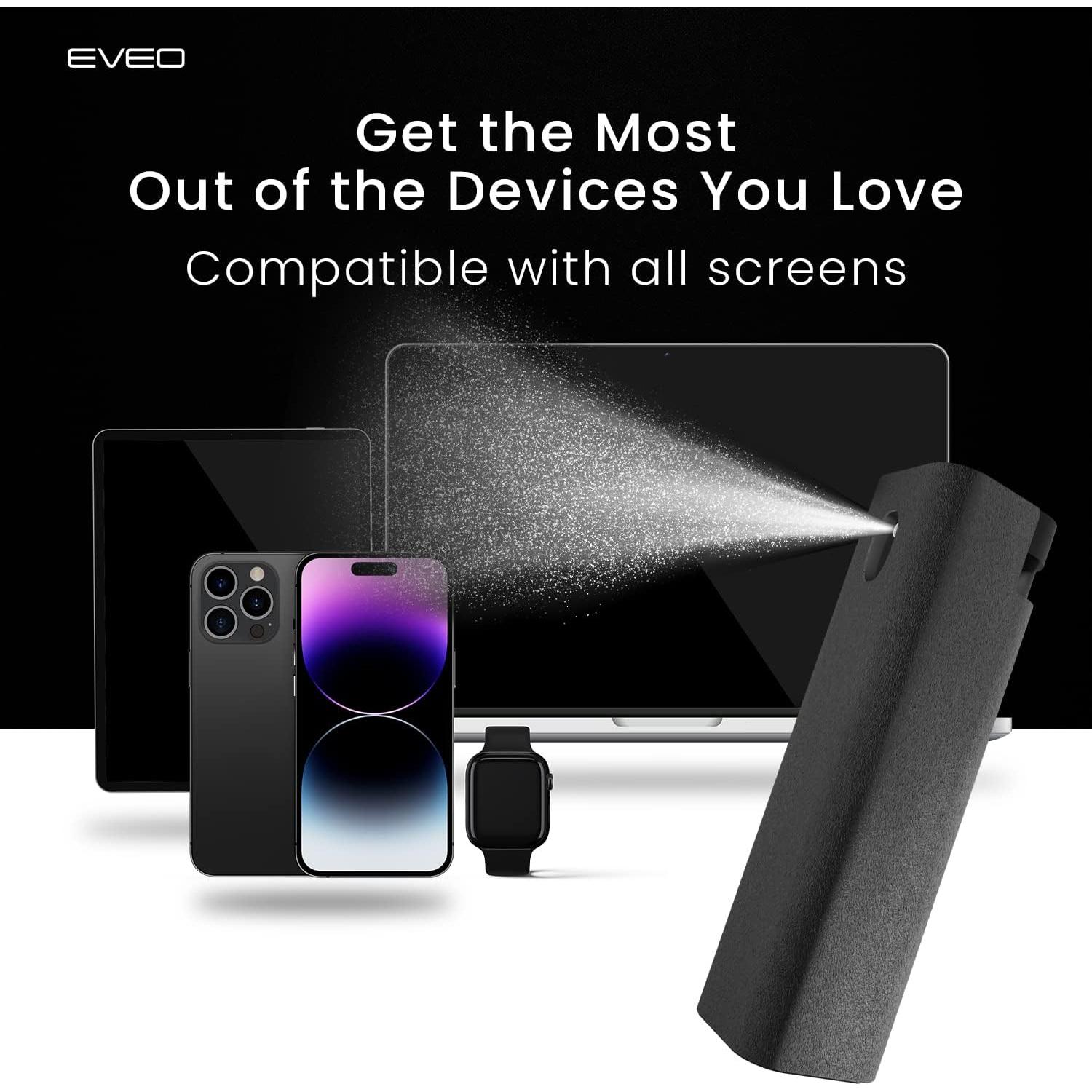 Limpiador de Pantallas EVEO Spray y Paño - Paquete de 2