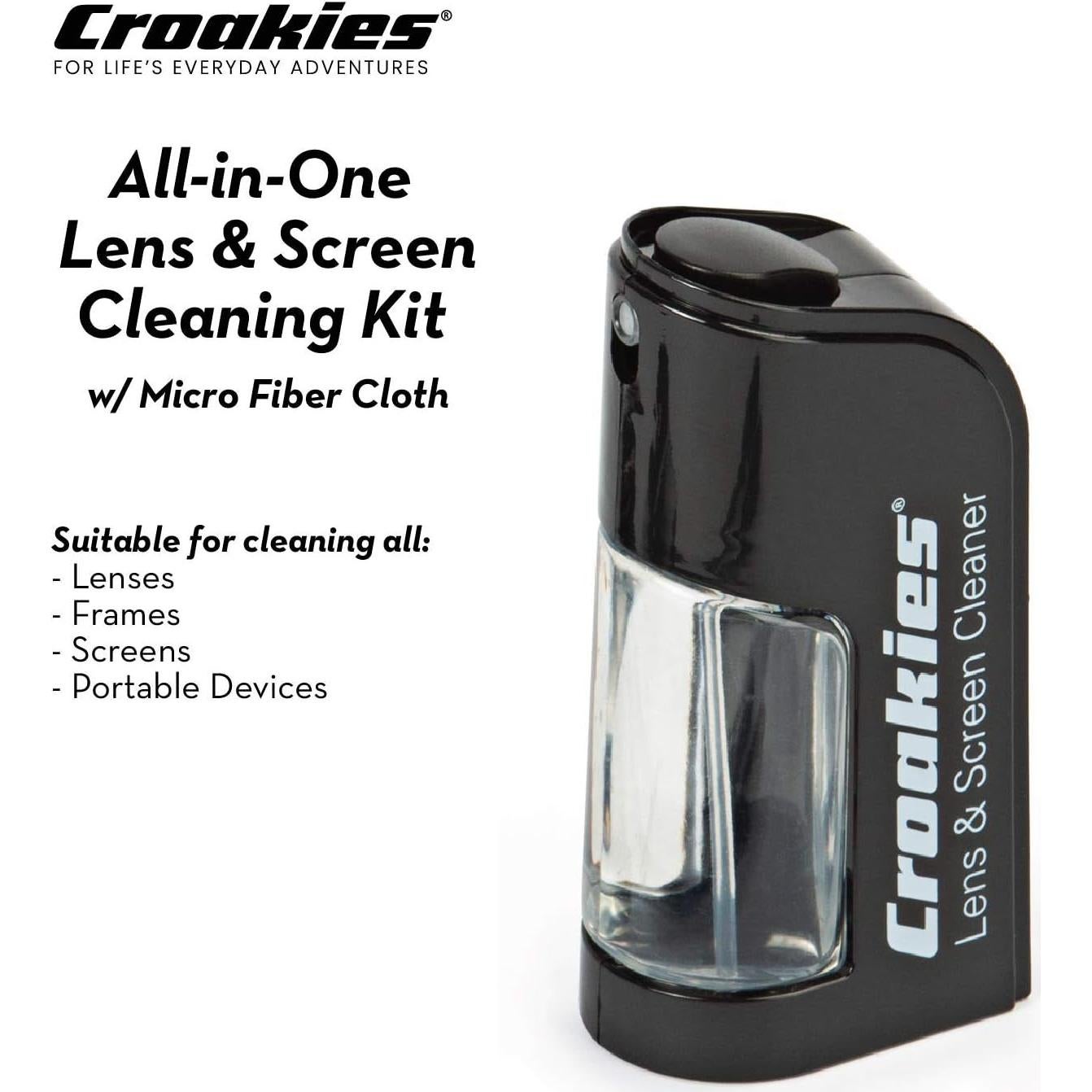 Kit de Limpieza de Lentes Croakies | Spray Natural y Paño Microfibra