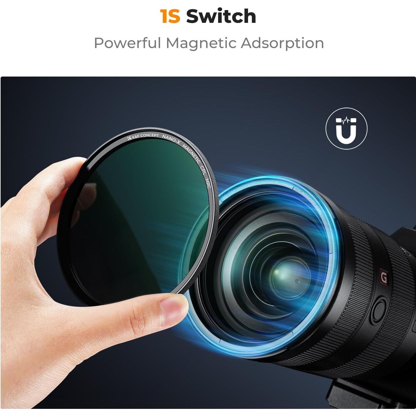 Filtro de Lente Magnético K&F Concept 95mm 4-en-1 con CPL y ND1000